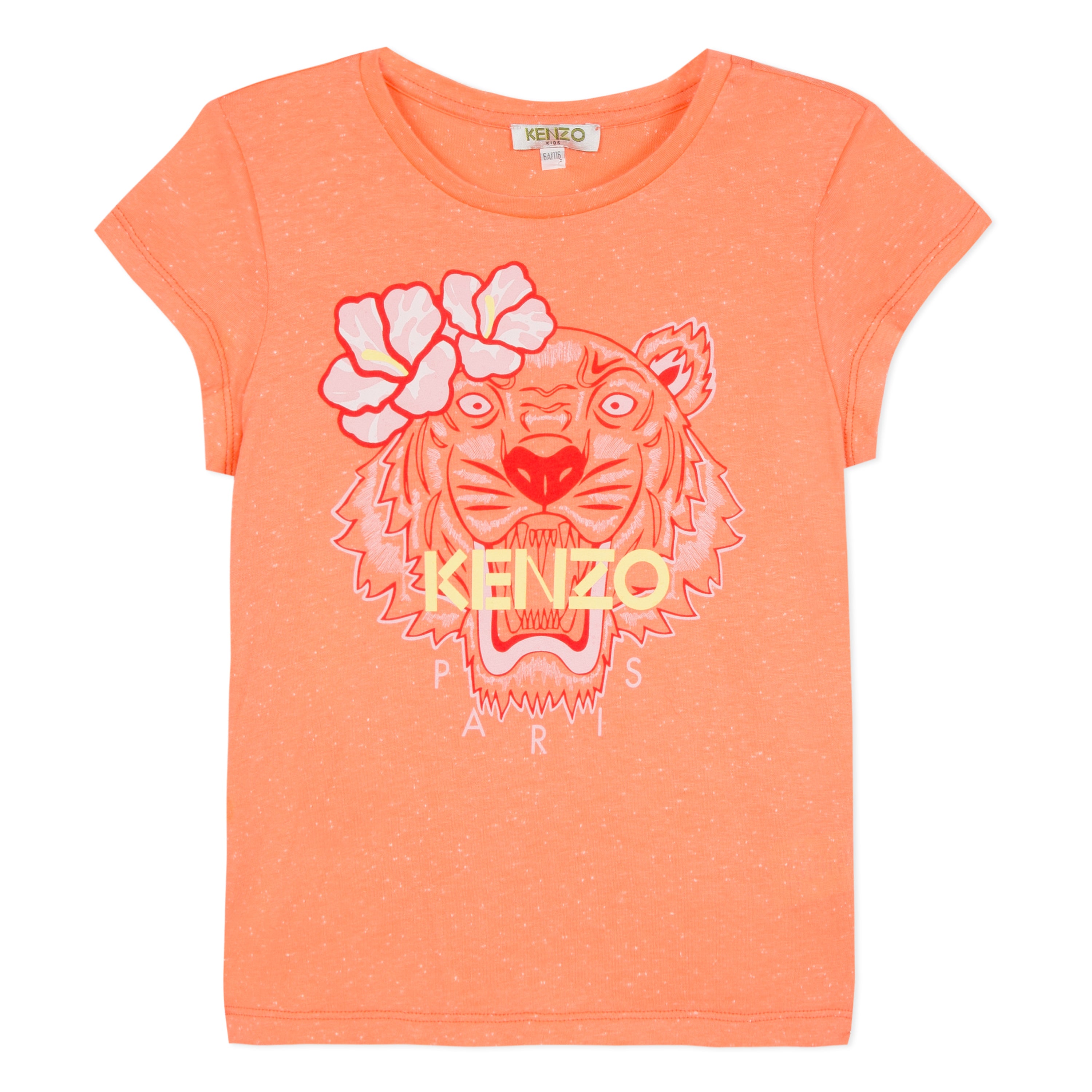 Girls Orange Cotton T-shirt