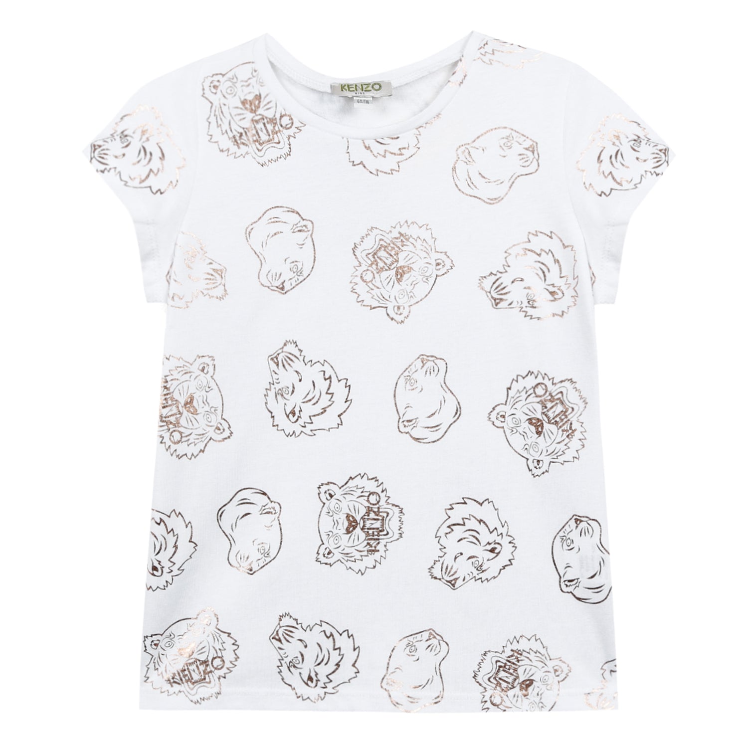 Girls Optic White Cotton T-shirt