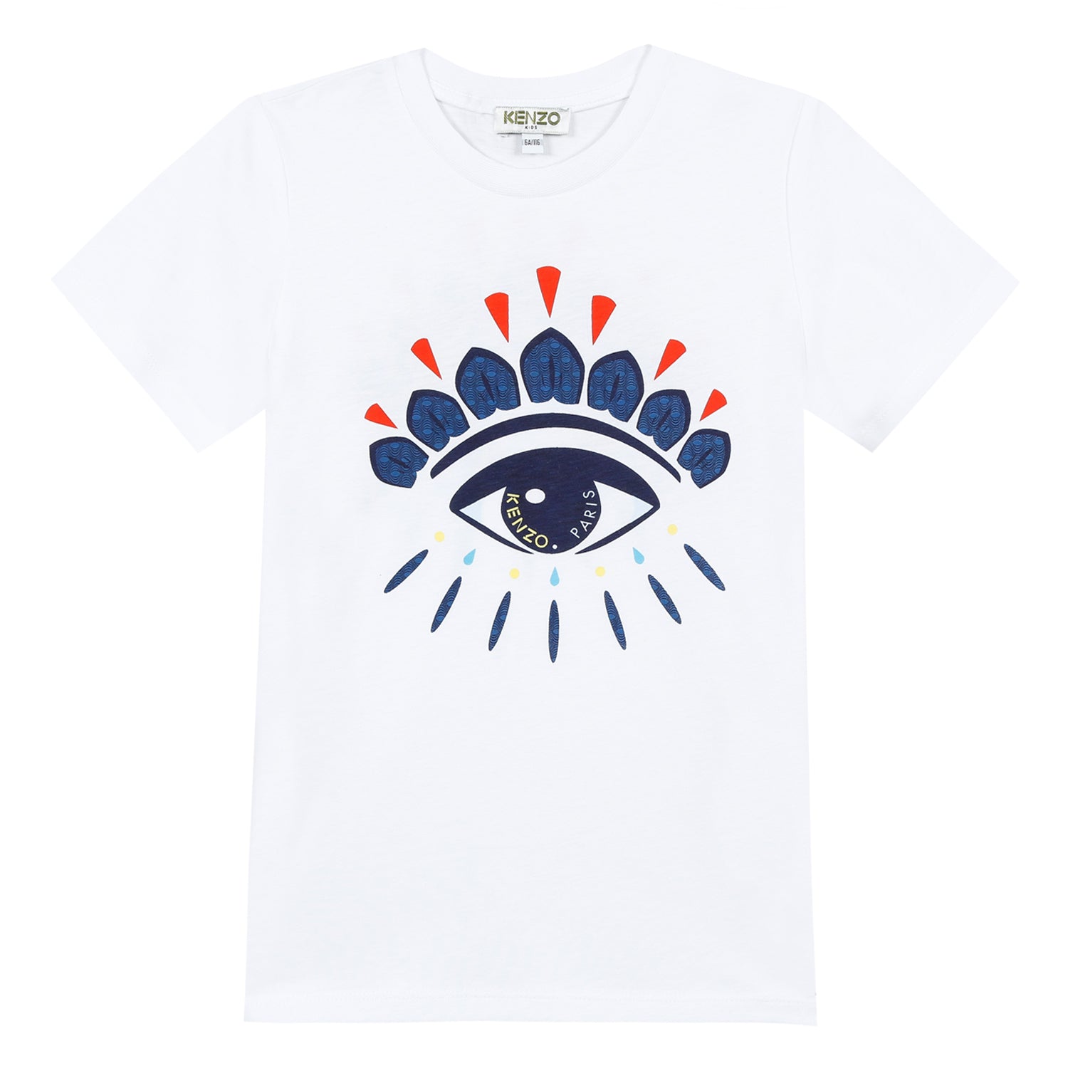 Boys Optic White Eye Printed Cotton T-shirt