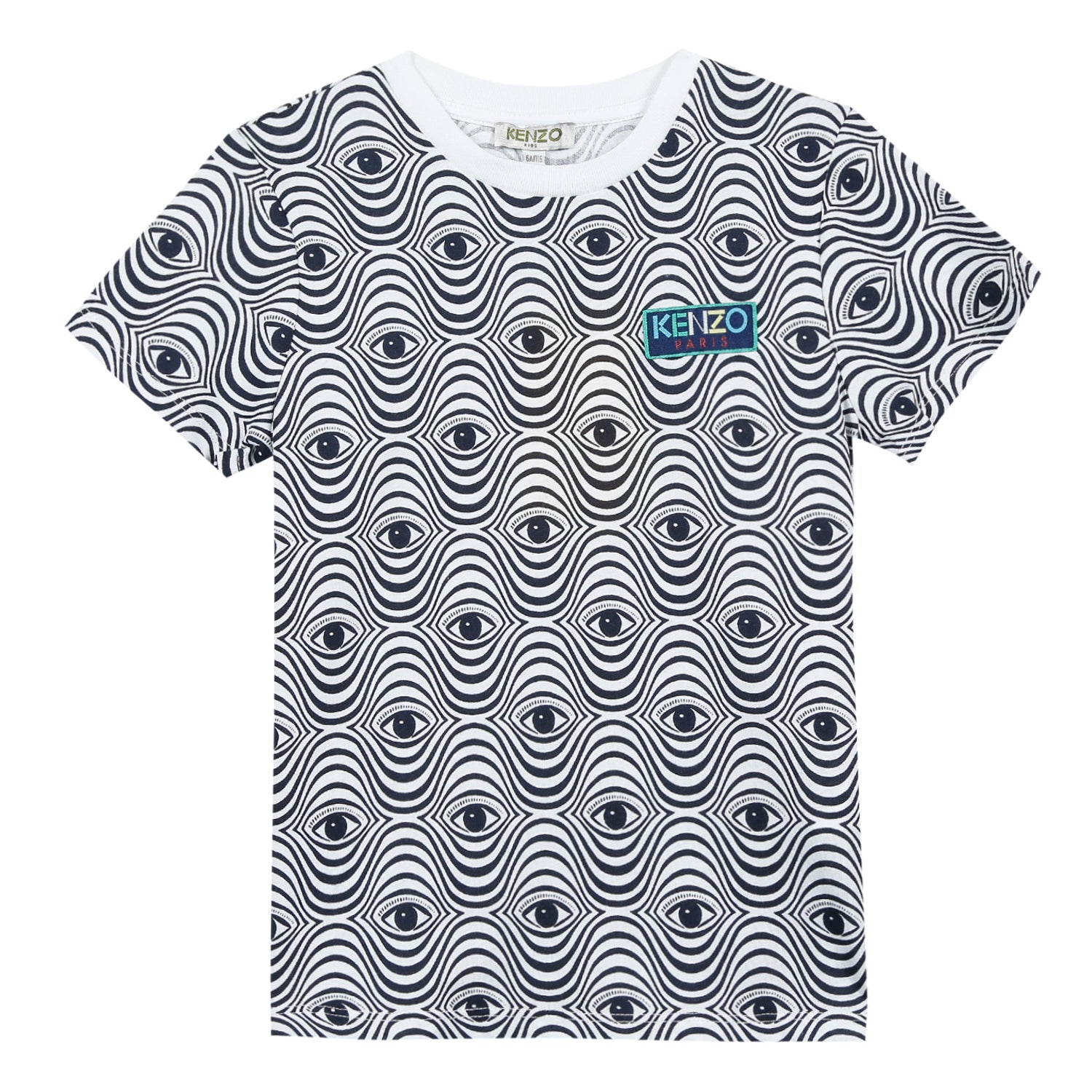 Boys Optic White Eye Printed Cotton T-shirt