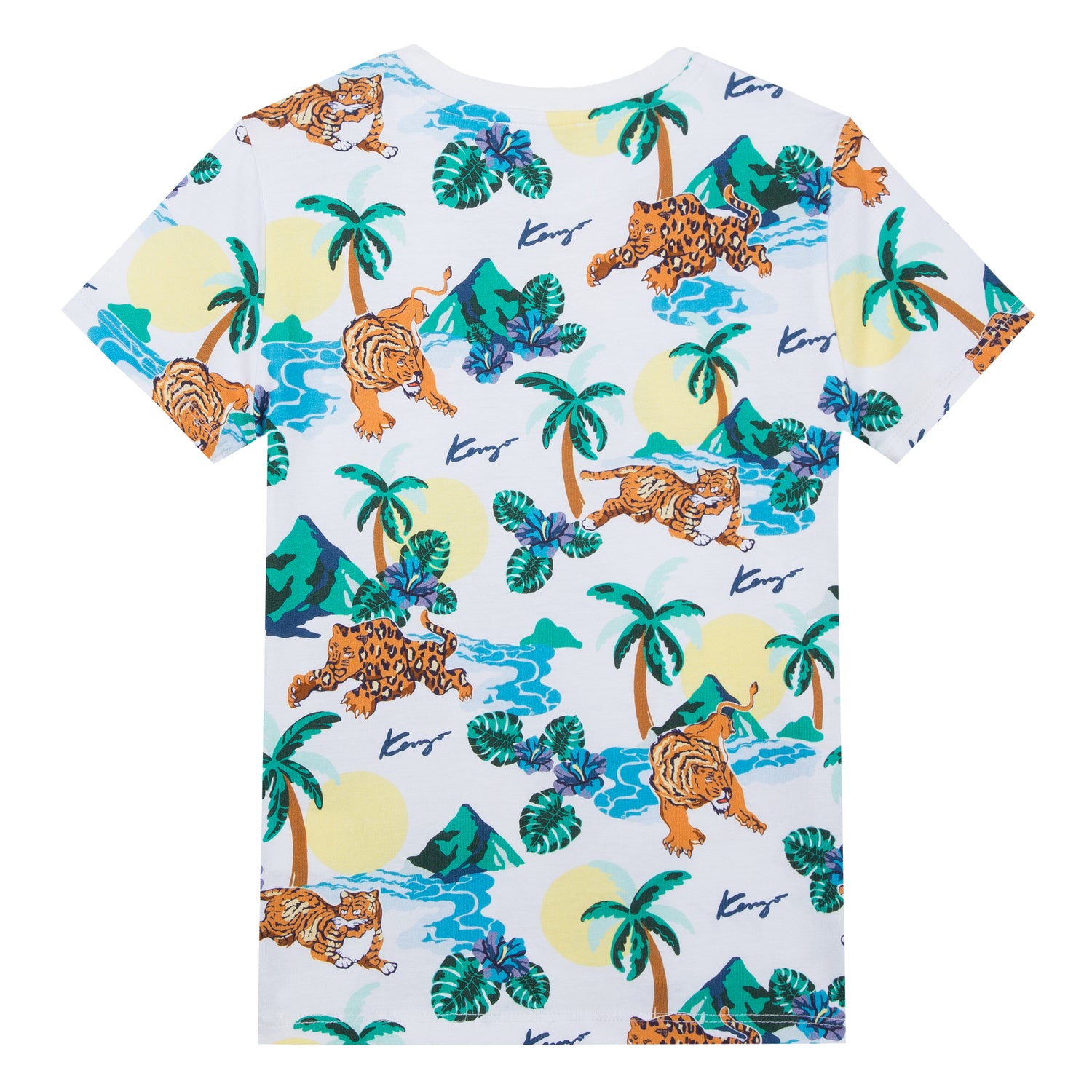 Boys Optic White Printed Cotton T-shirt