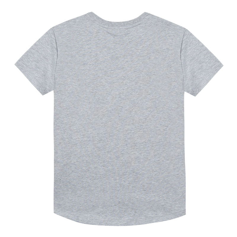 Boys Marl Grey Logo Cotton T-shirt
