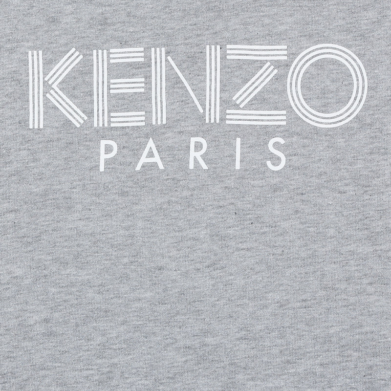 Boys Marl Grey Logo Cotton T-shirt