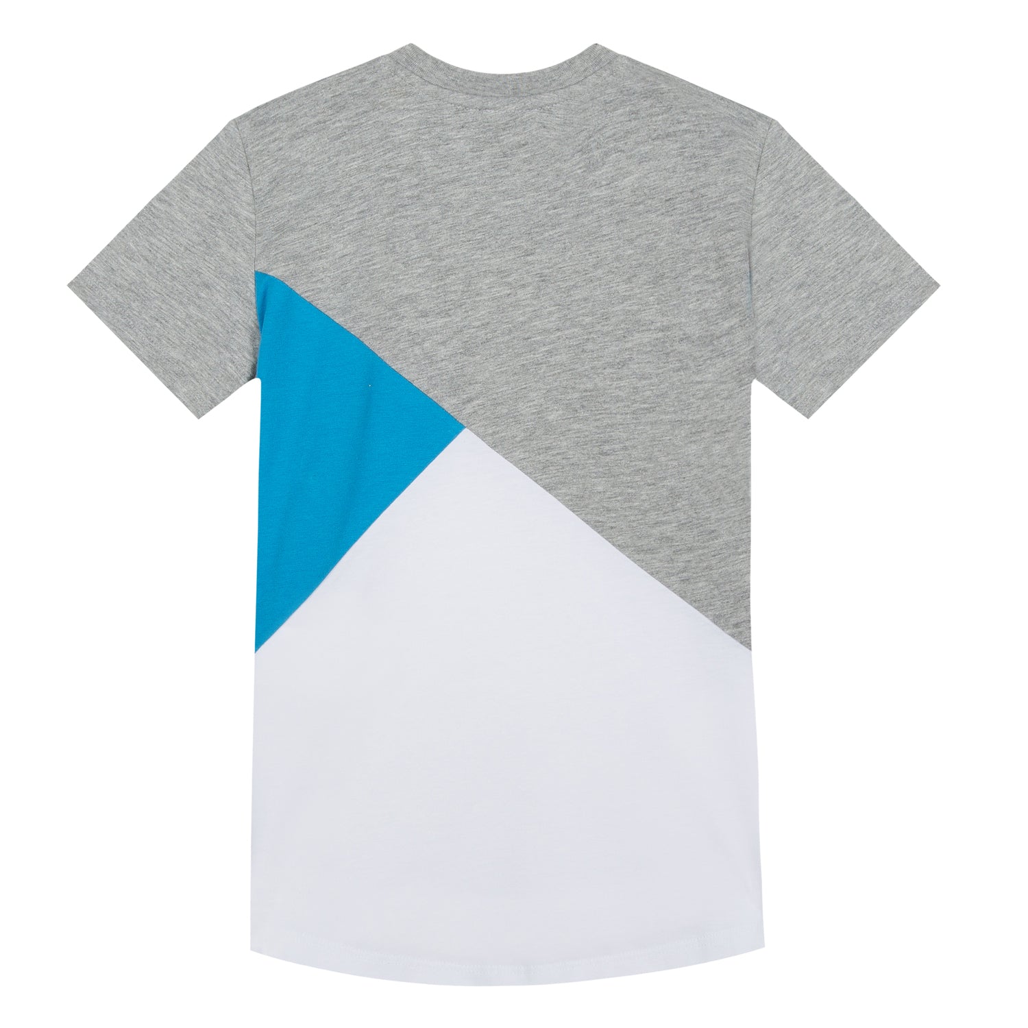 Boys Marl Grey & Blue Logo Cotton T-shirt