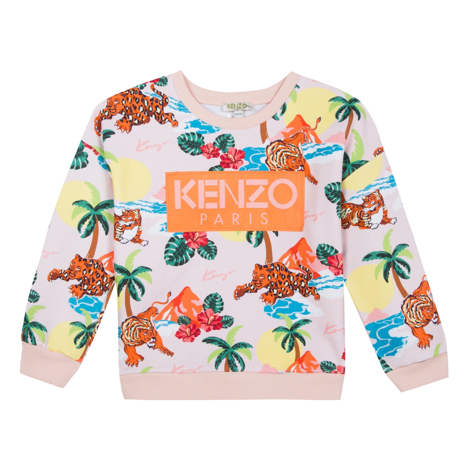 Girls Light Pink Logo Cotton Sweater