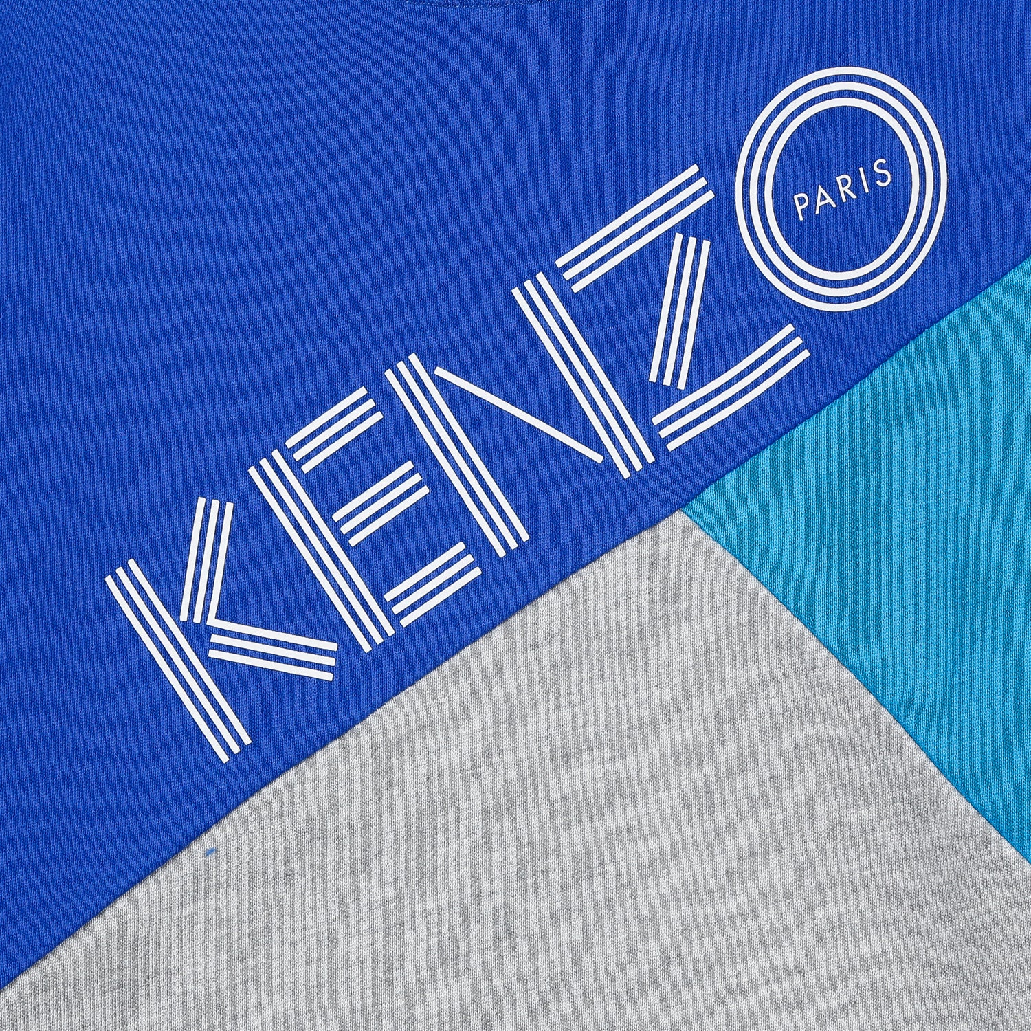 Boys Blue & Grey Logo Cotton Sweatshirt