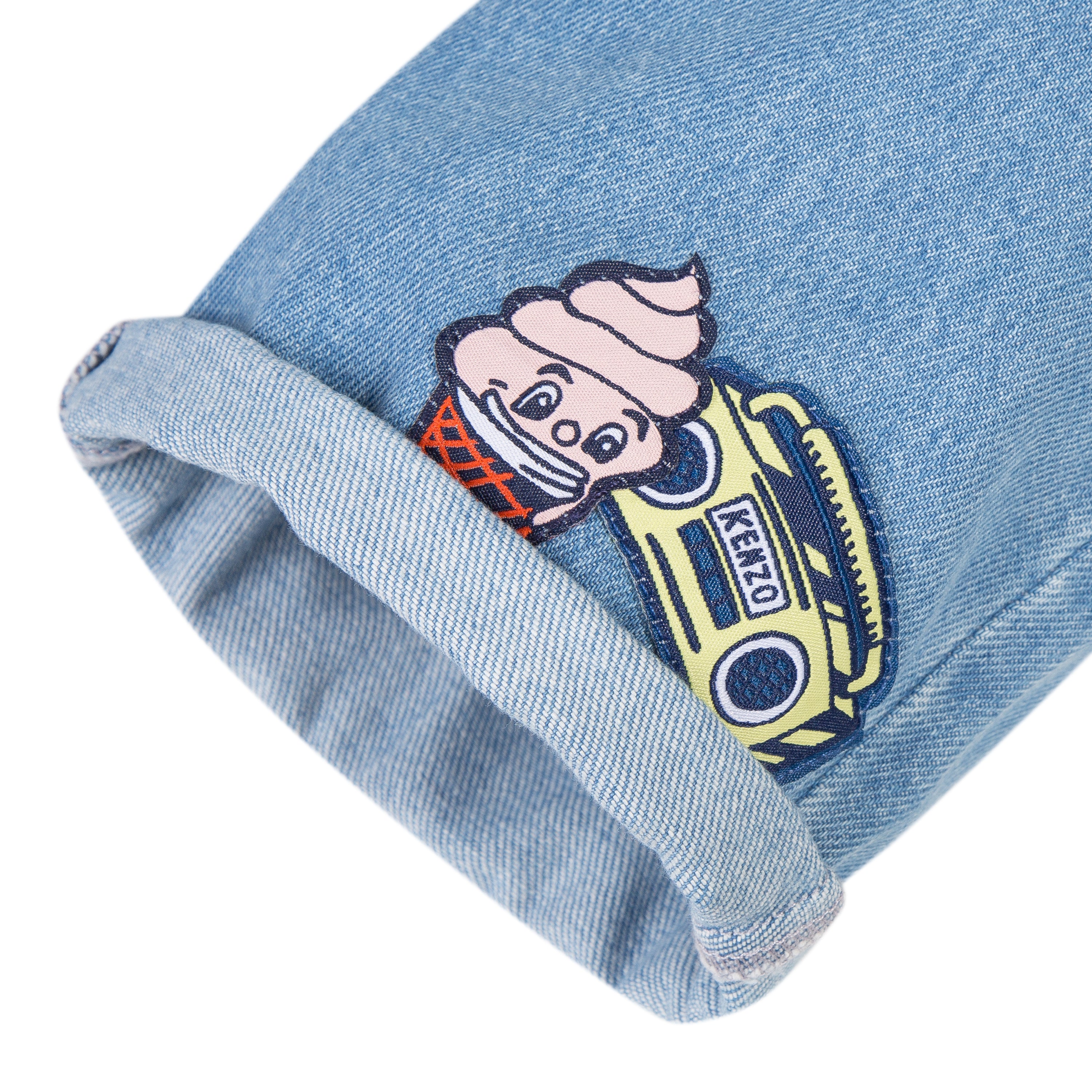 Girls Blue Denim Cotton Trousers