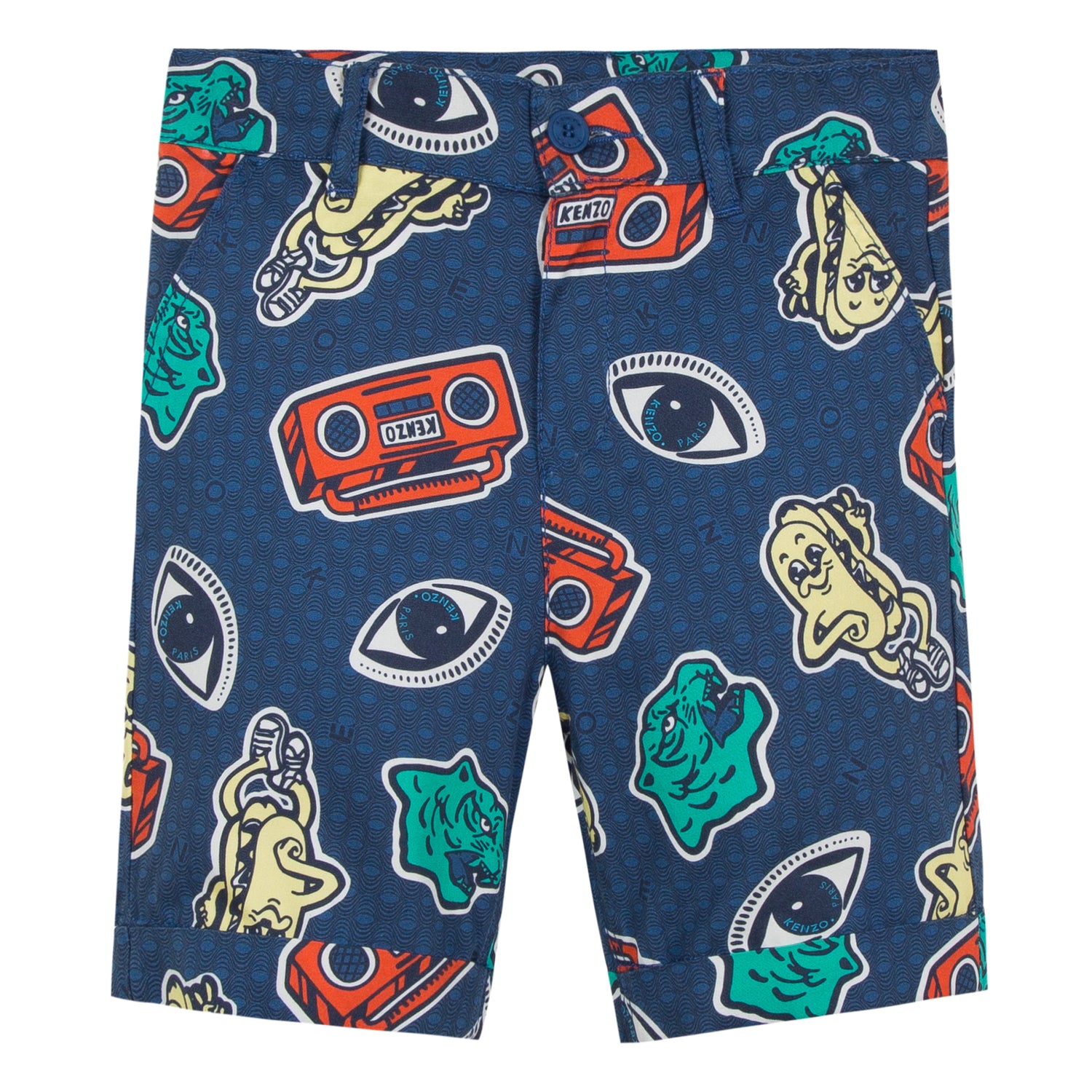 Boys Dark Blue Cotton Shorts