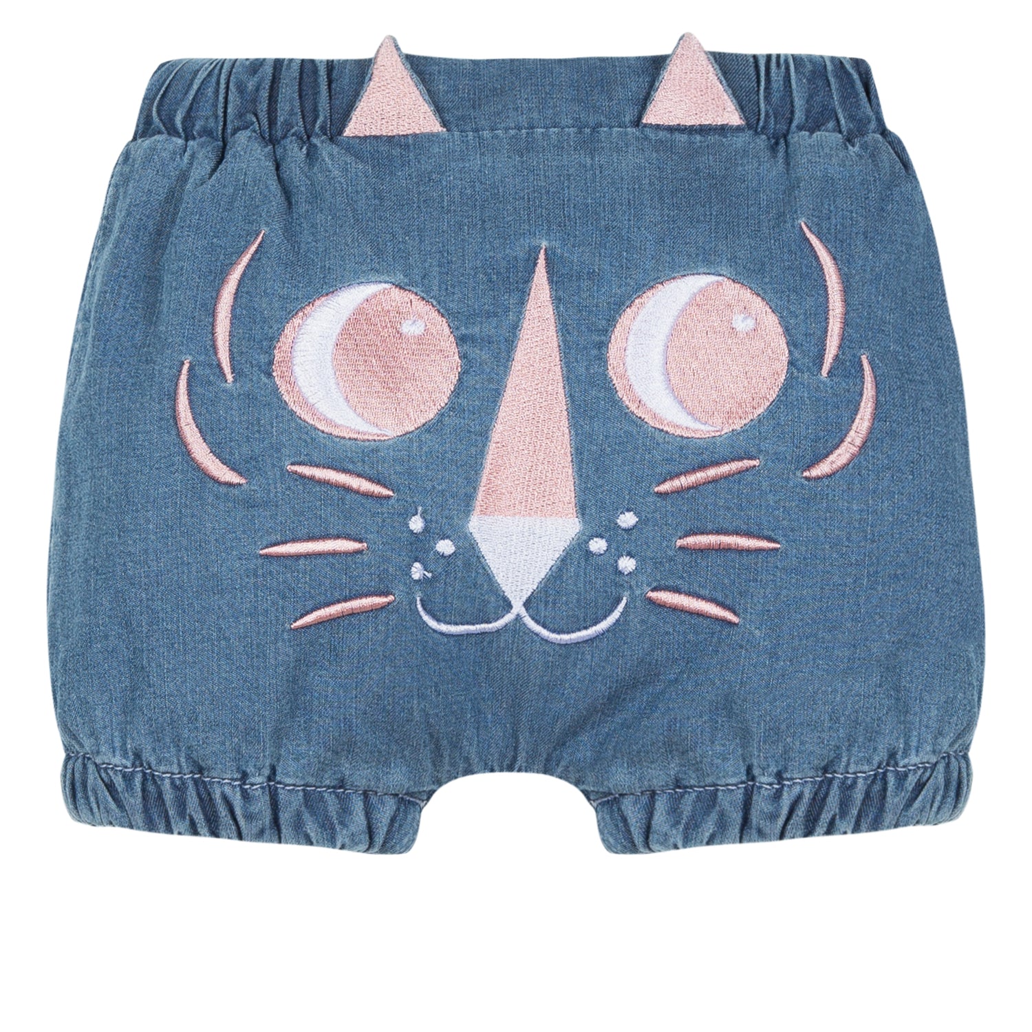 Baby Girls Indigo Embroidered Bloomers