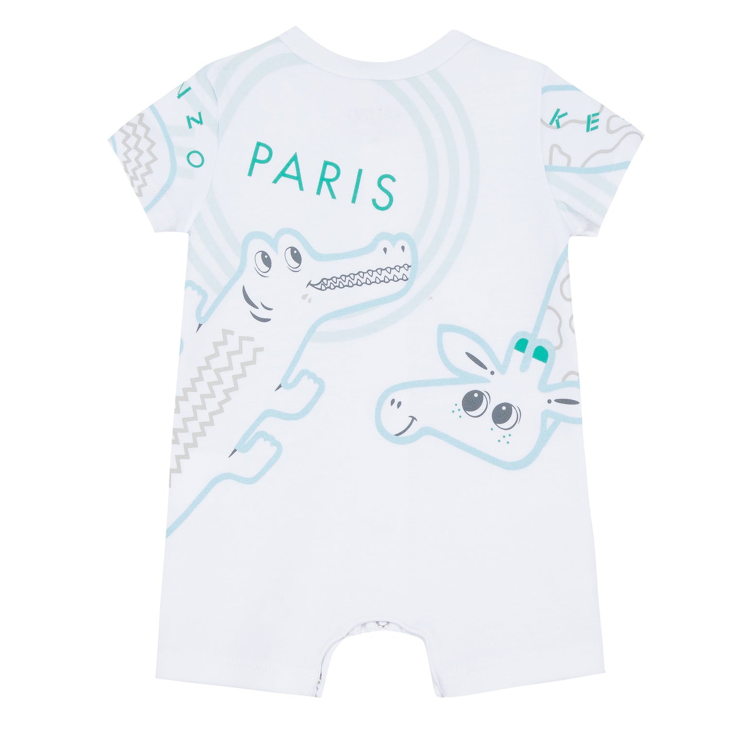 Baby Boys White Printed Babysuits