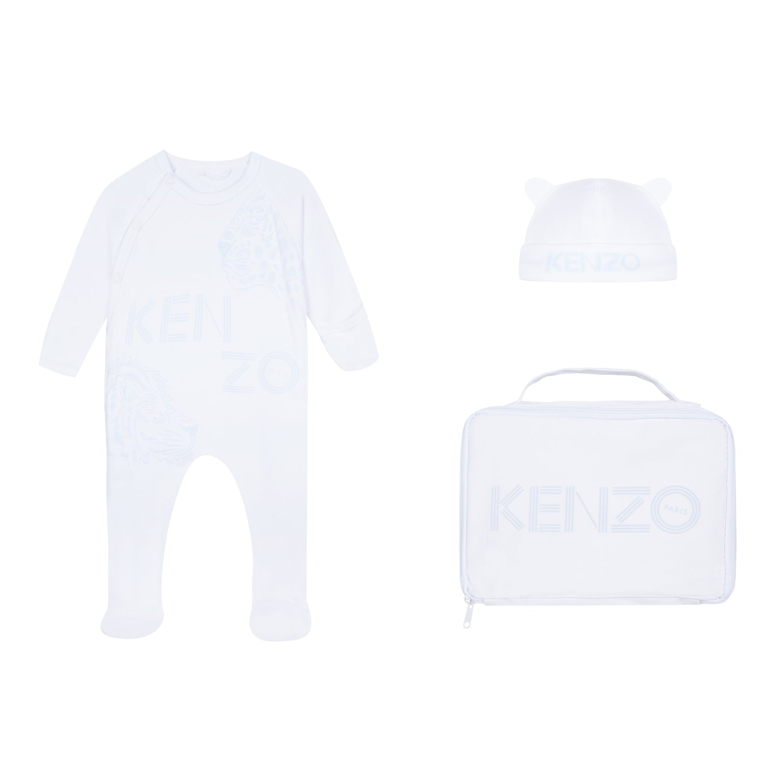 Baby Boys White & Light Blue Cotton Sets