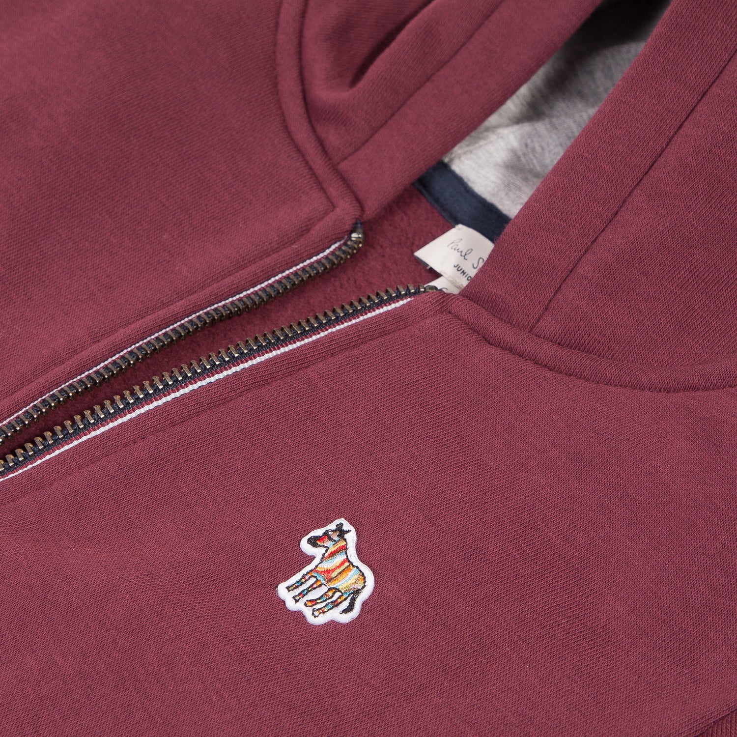 Boys Wine Red Zip Cotton Cardigan