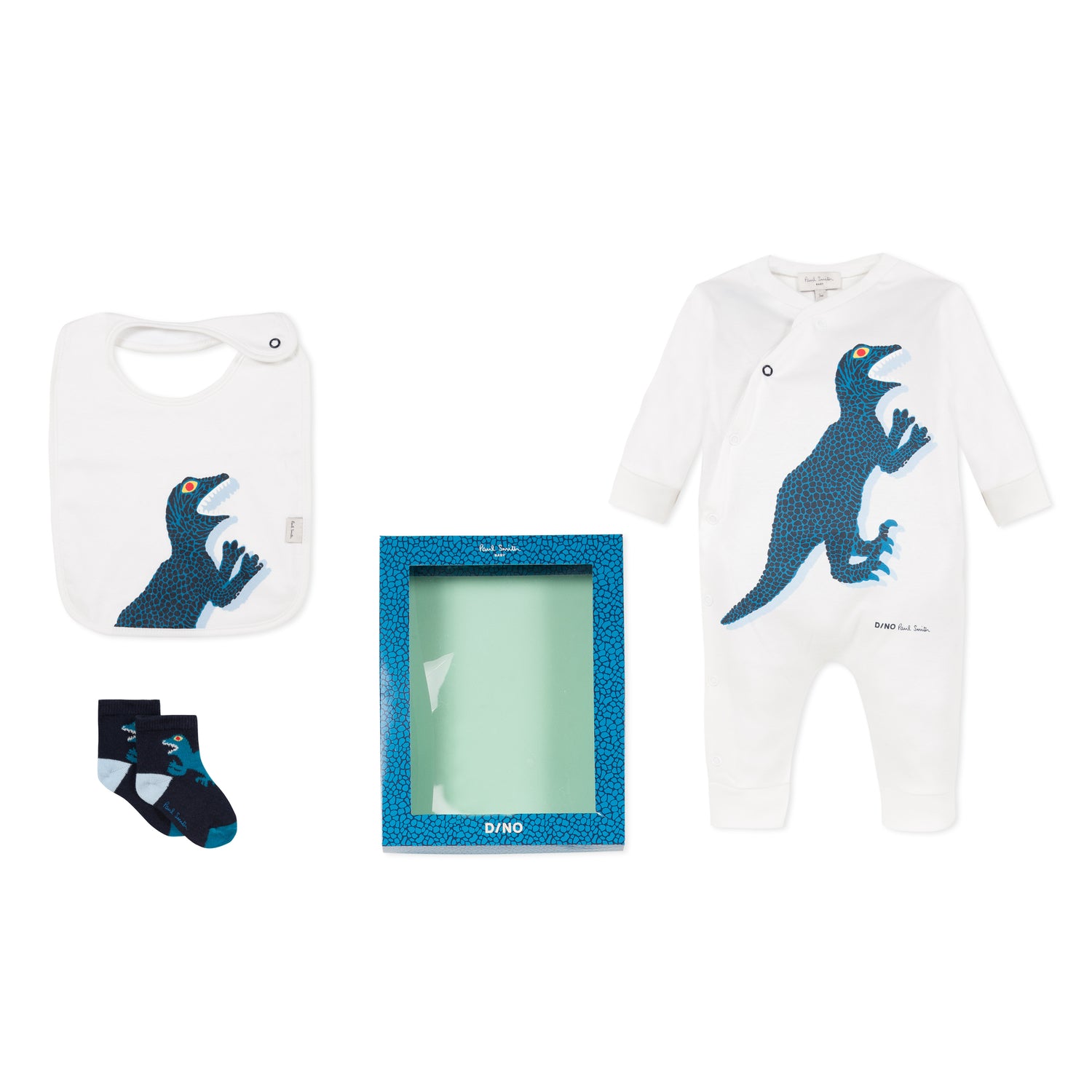 Baby Boys White Cotton Babysuit Gift Set