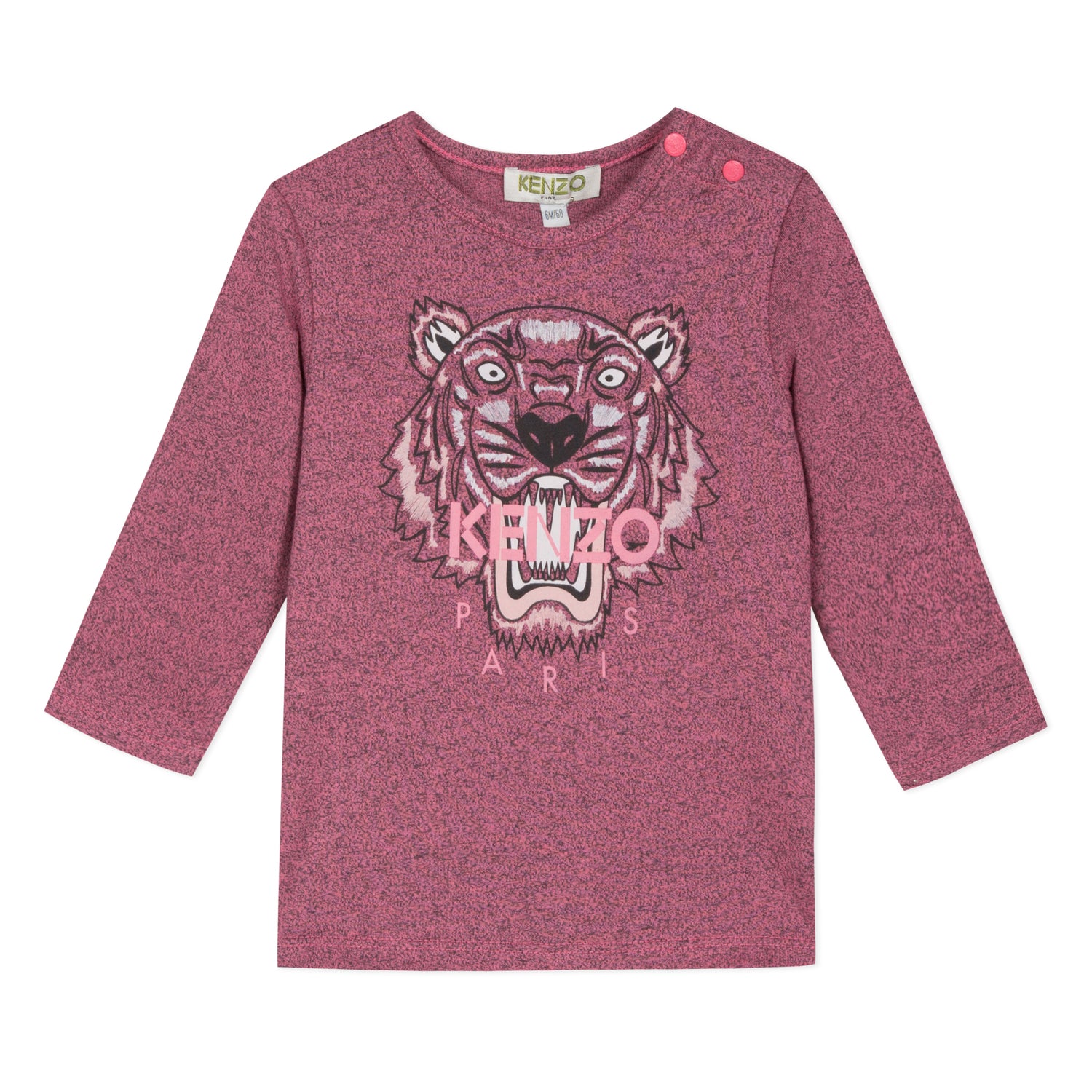 Baby Girls Bright Pink Tiger Cotton Top