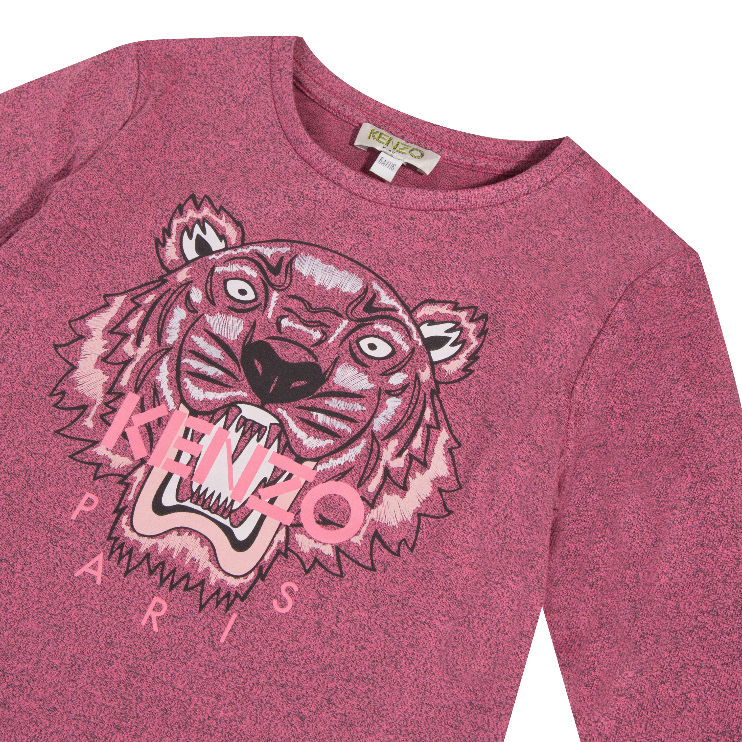 Girls Bright Pink Tiger Cotton Top
