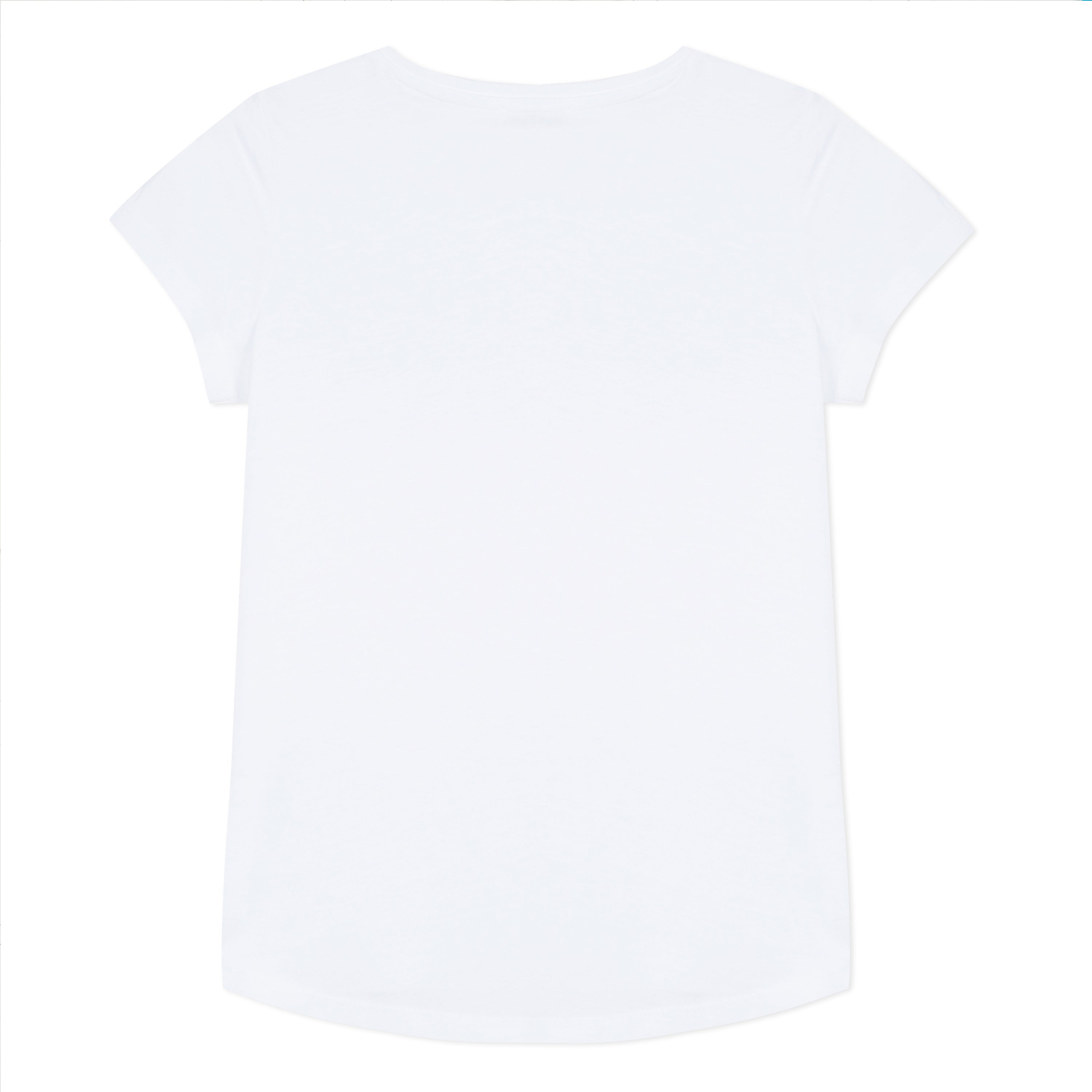 Girls White Tiger Cotton T-shirt