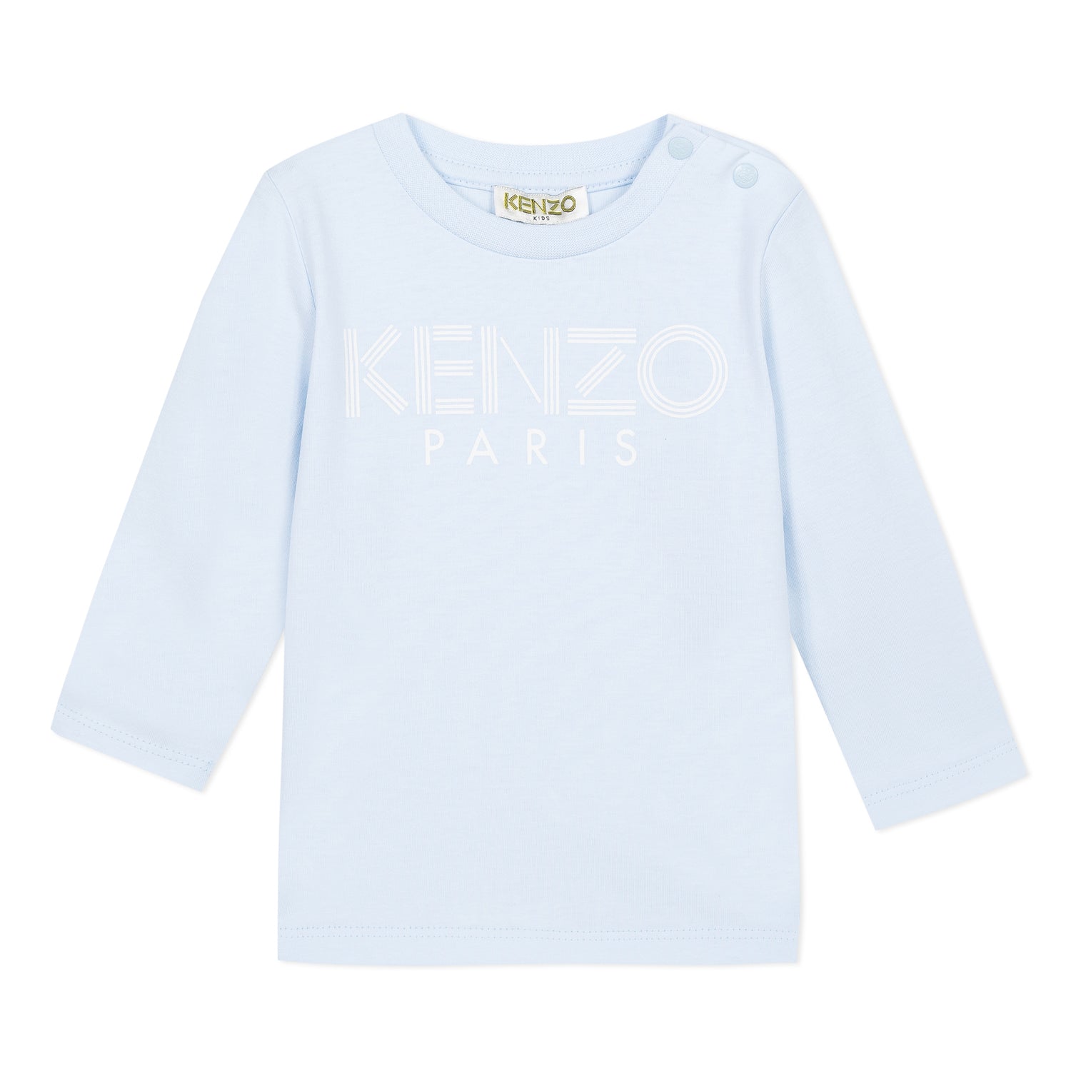 Baby Boys Light Blue Logo Cotton T-shirt