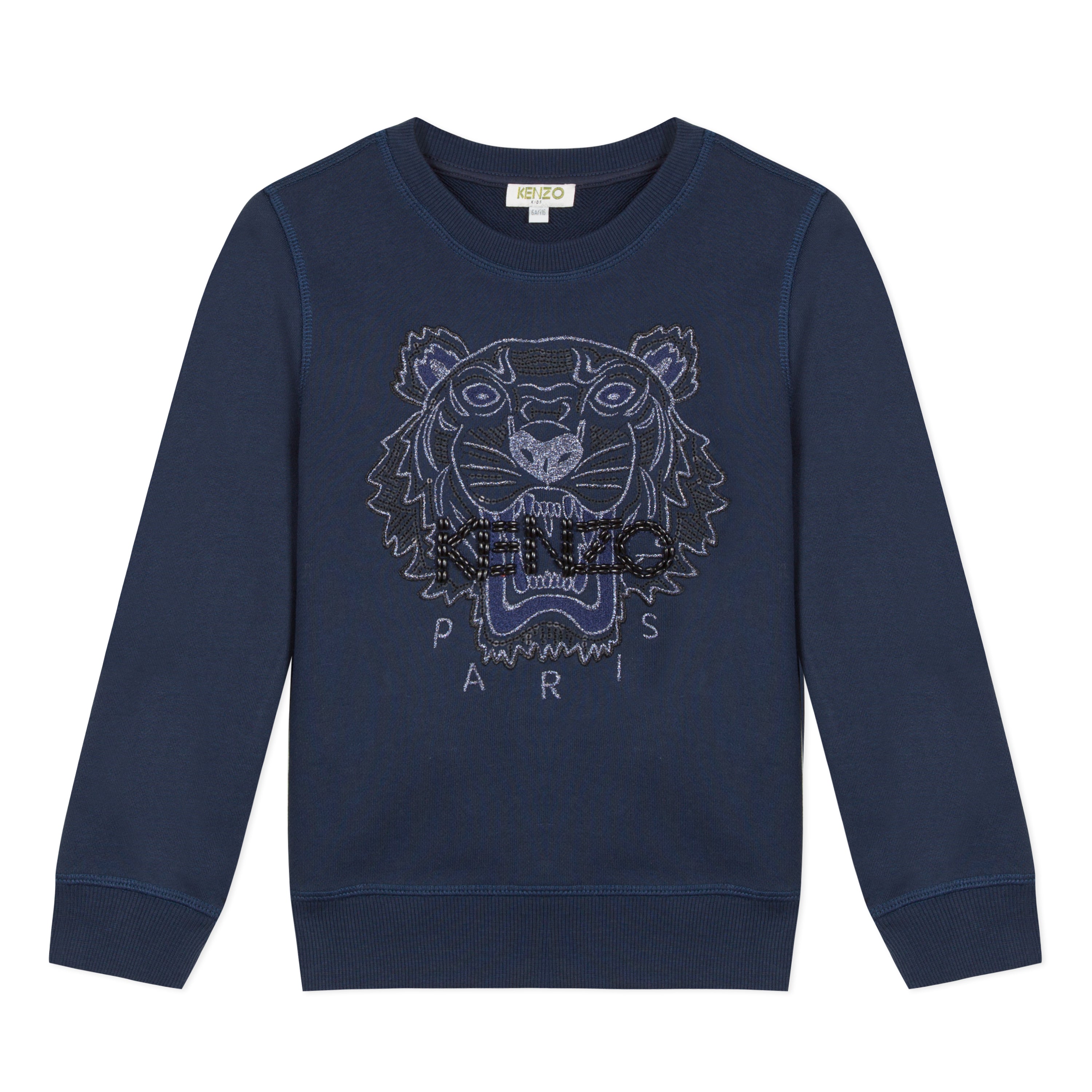 Girls Navy Tiger Cotton Sweatshirt