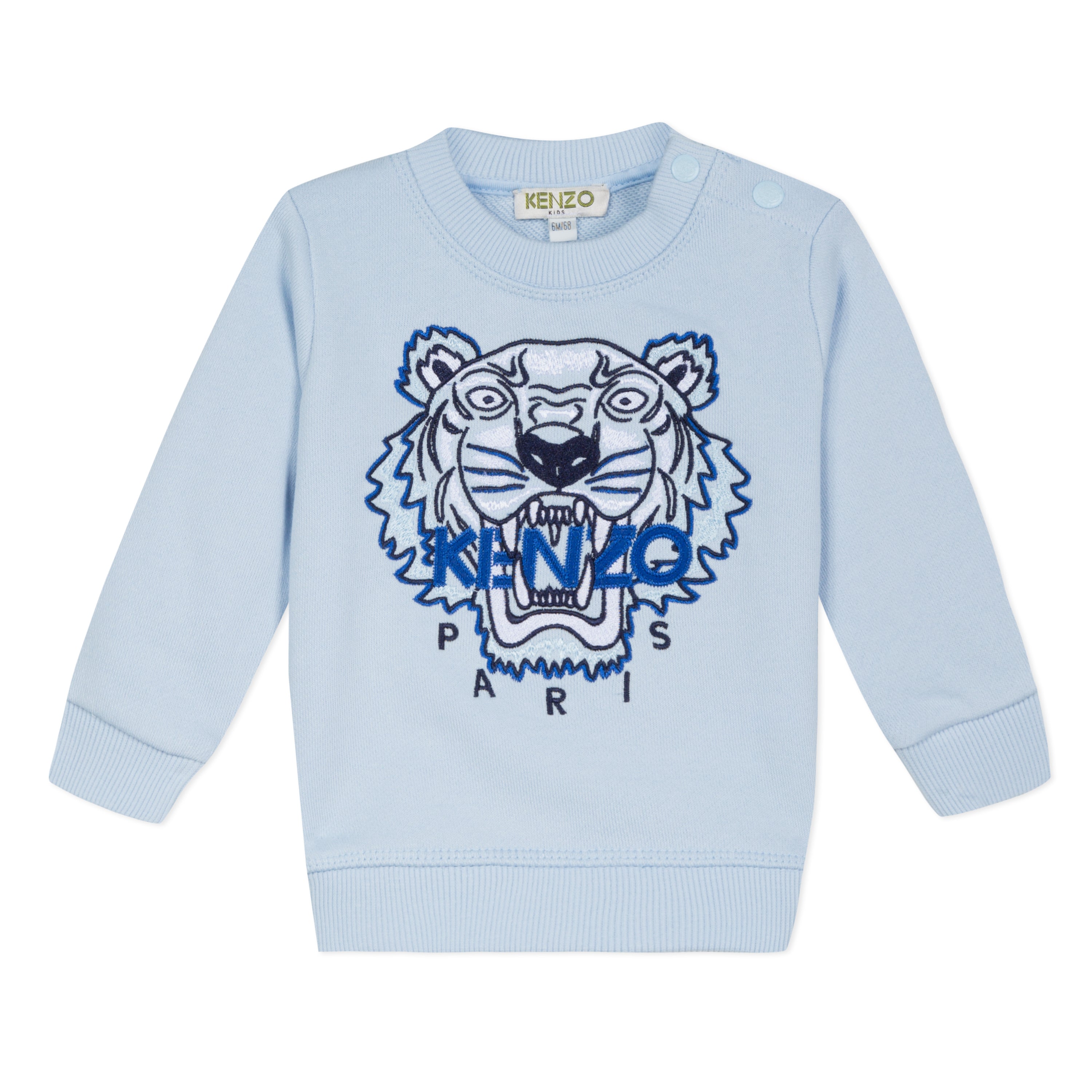 Baby Boys Light Blue Tiger Cotton Sweatshirt