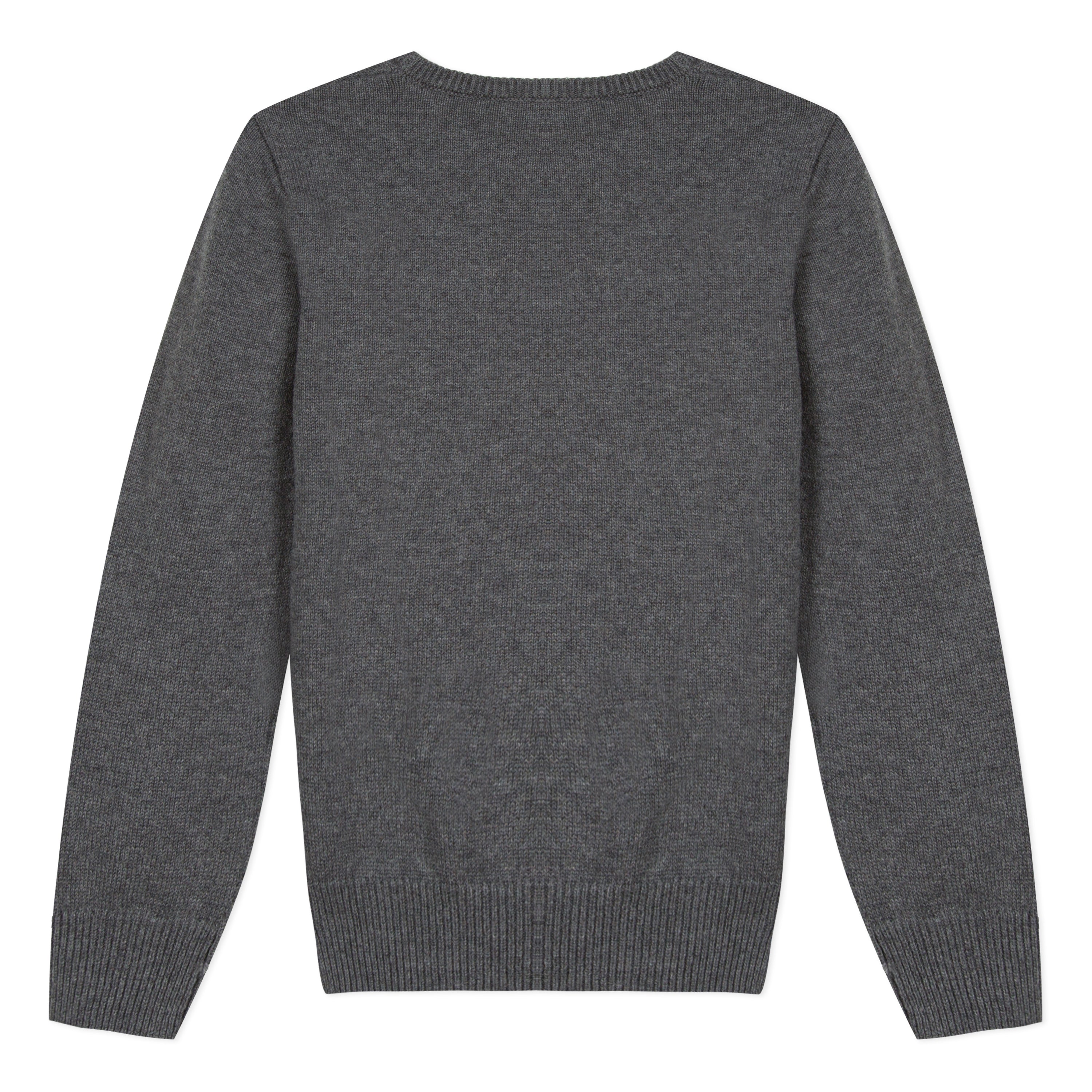 Boys Dark Grey Logo Cotton Sweater
