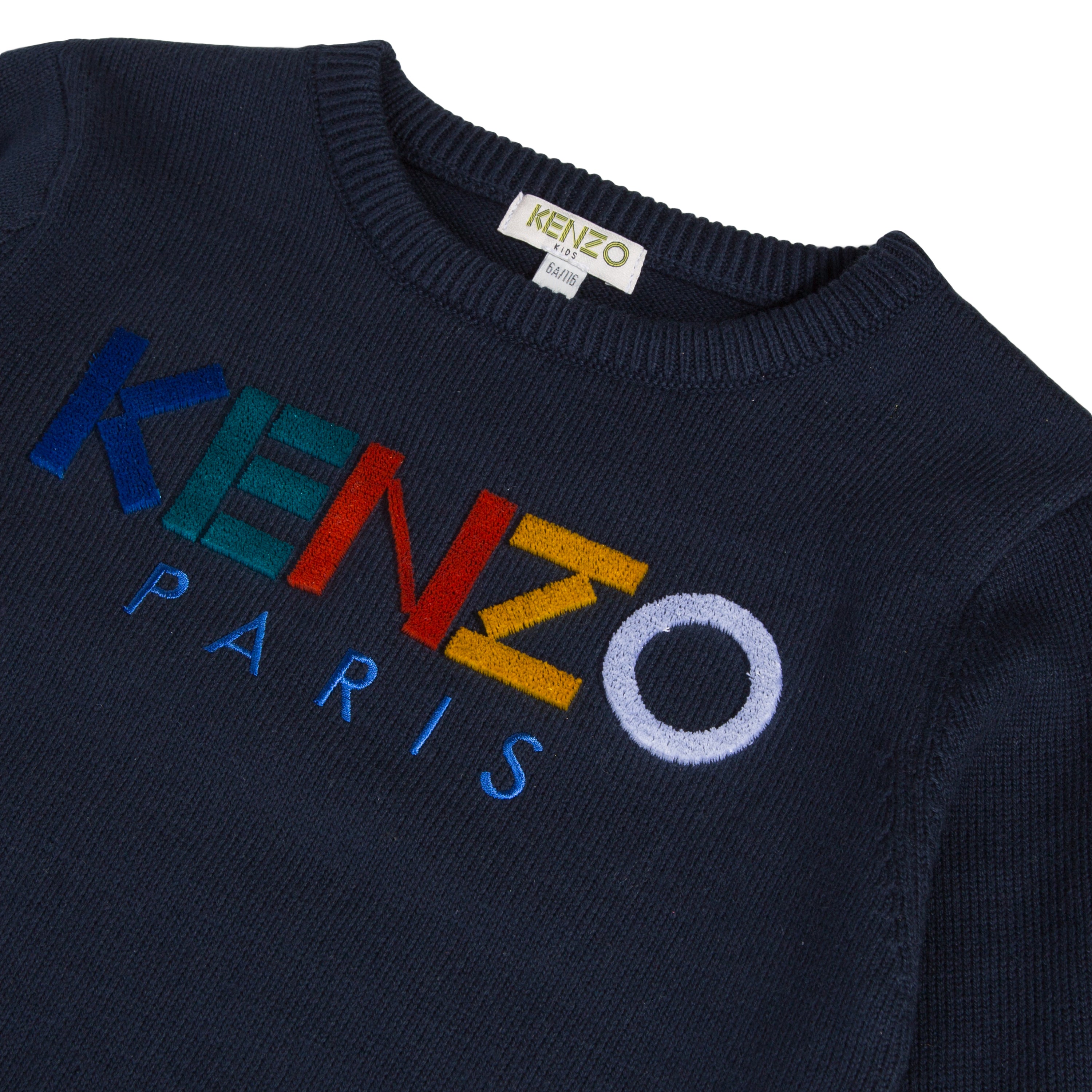 Boys Navy Logo Cotton Sweater