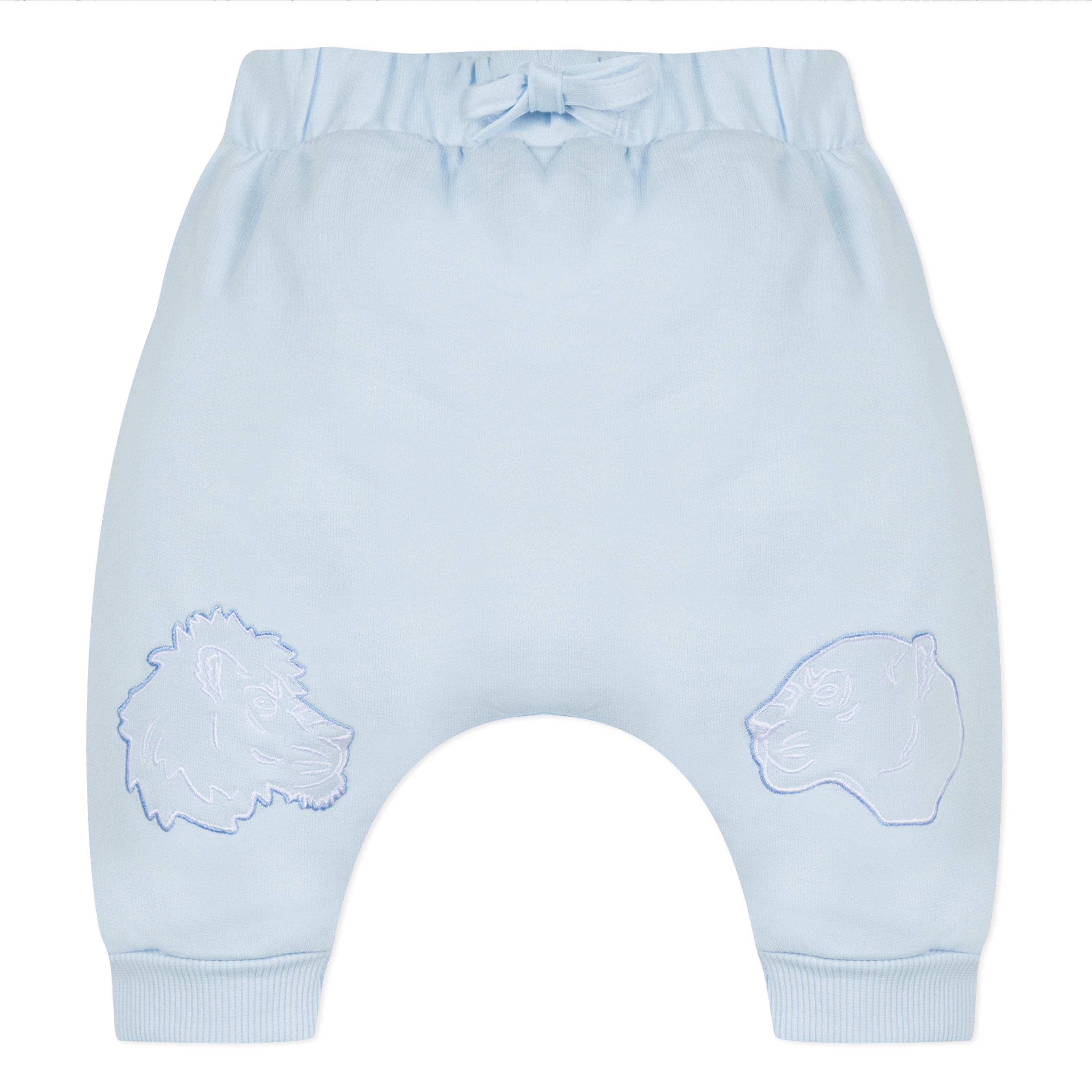 Baby Boys Light Blue Frill Cotton Trousers