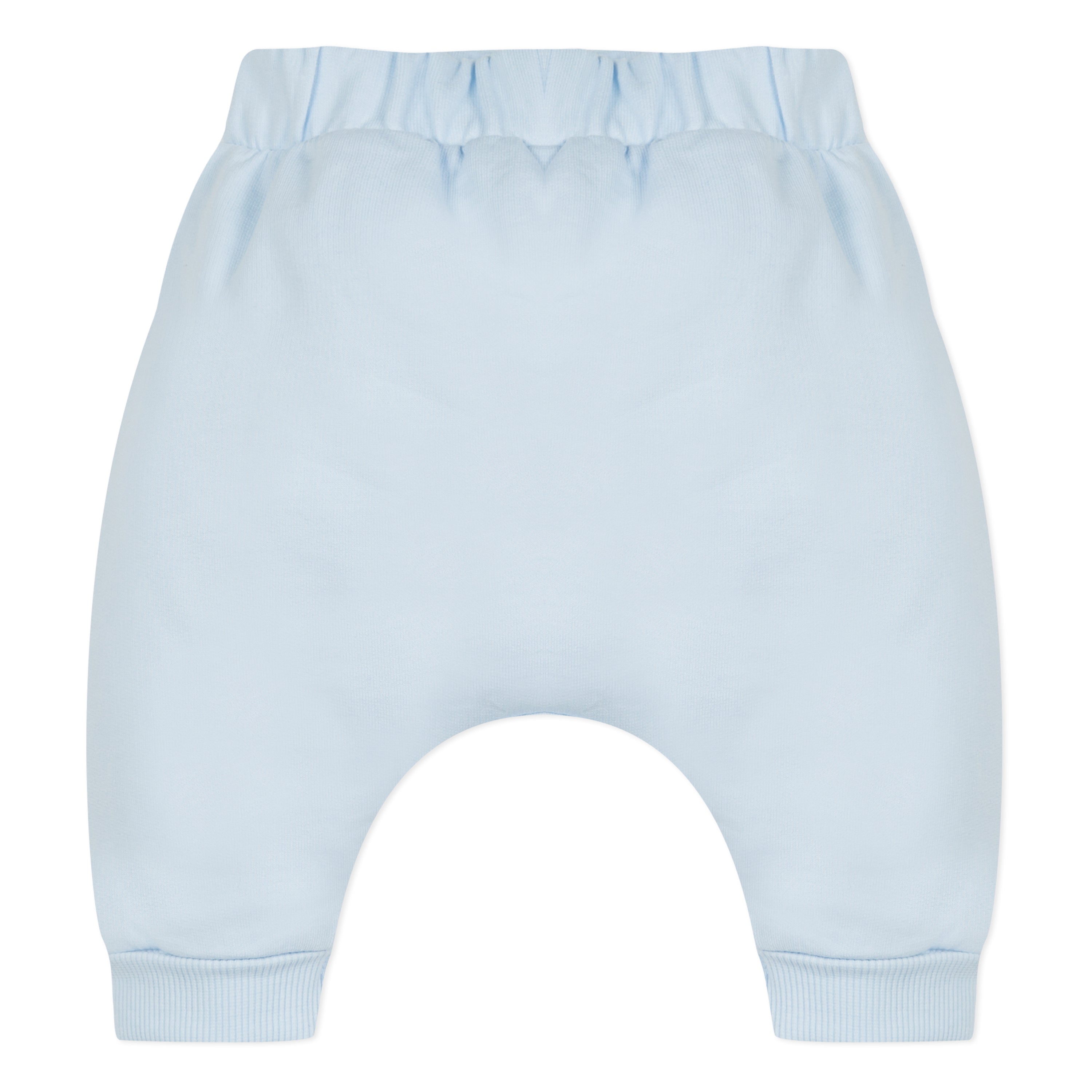 Baby Boys Light Blue Frill Cotton Trousers