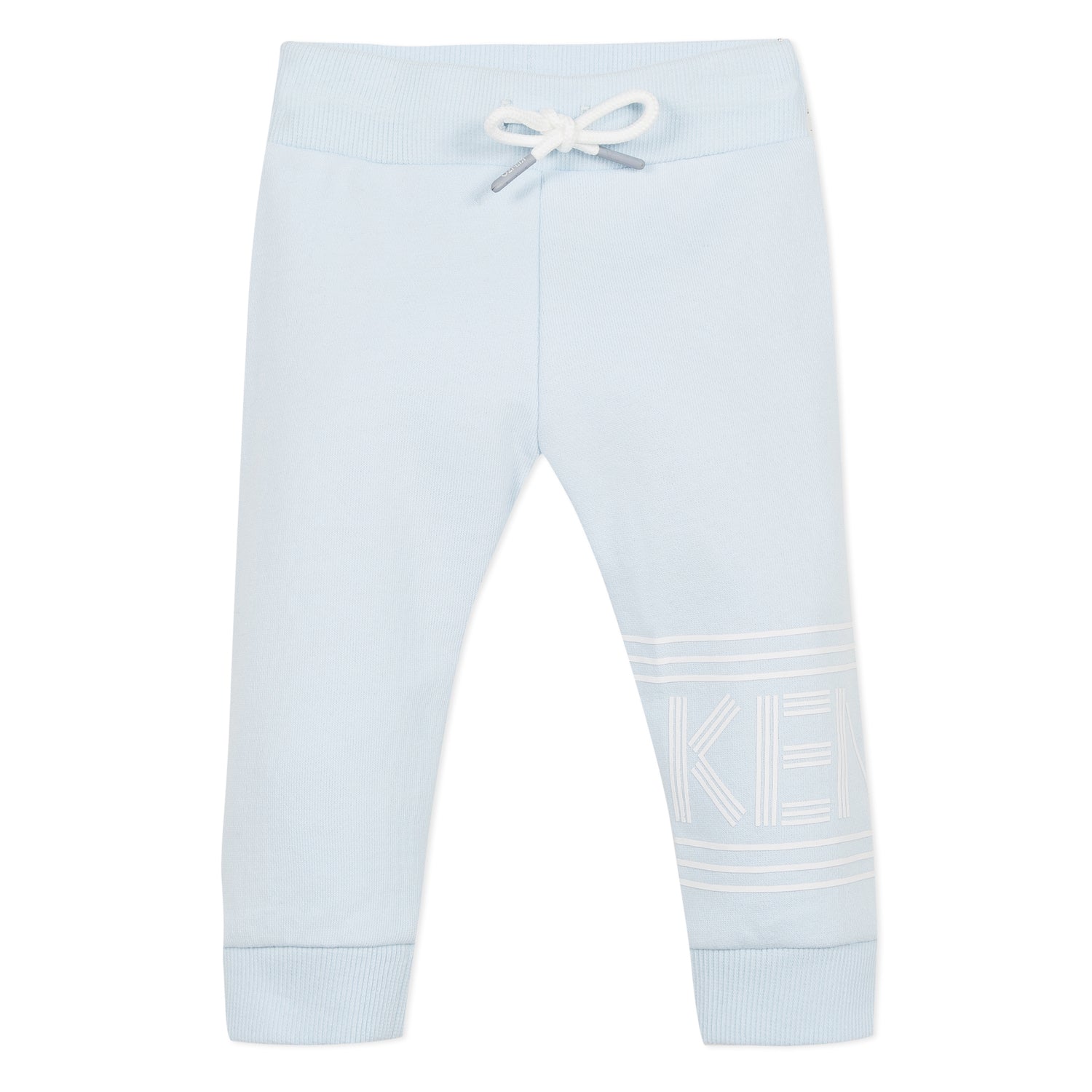Baby Boys Light Blue Logo Cotton Trousers