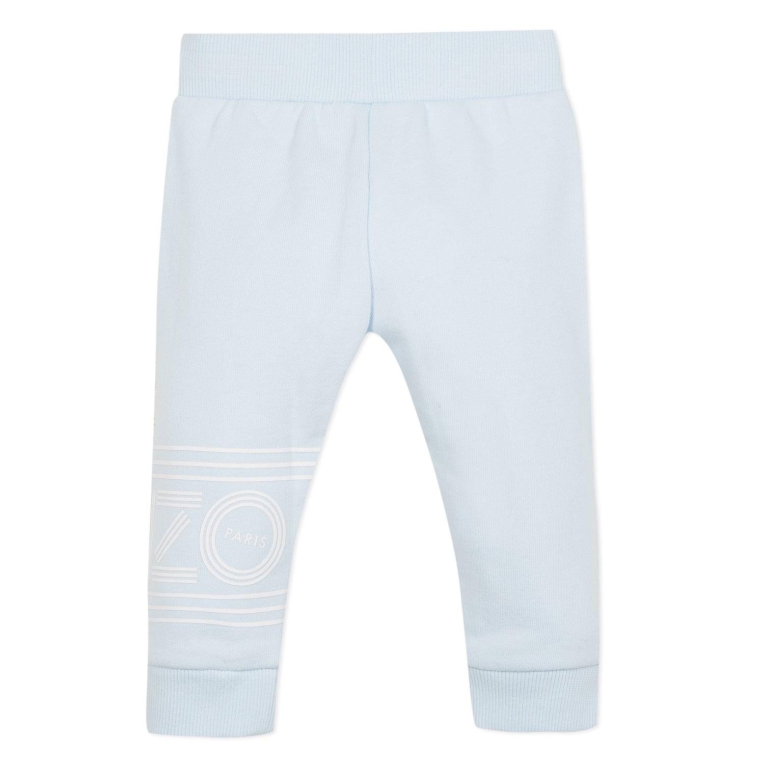 Baby Boys Light Blue Logo Cotton Trousers