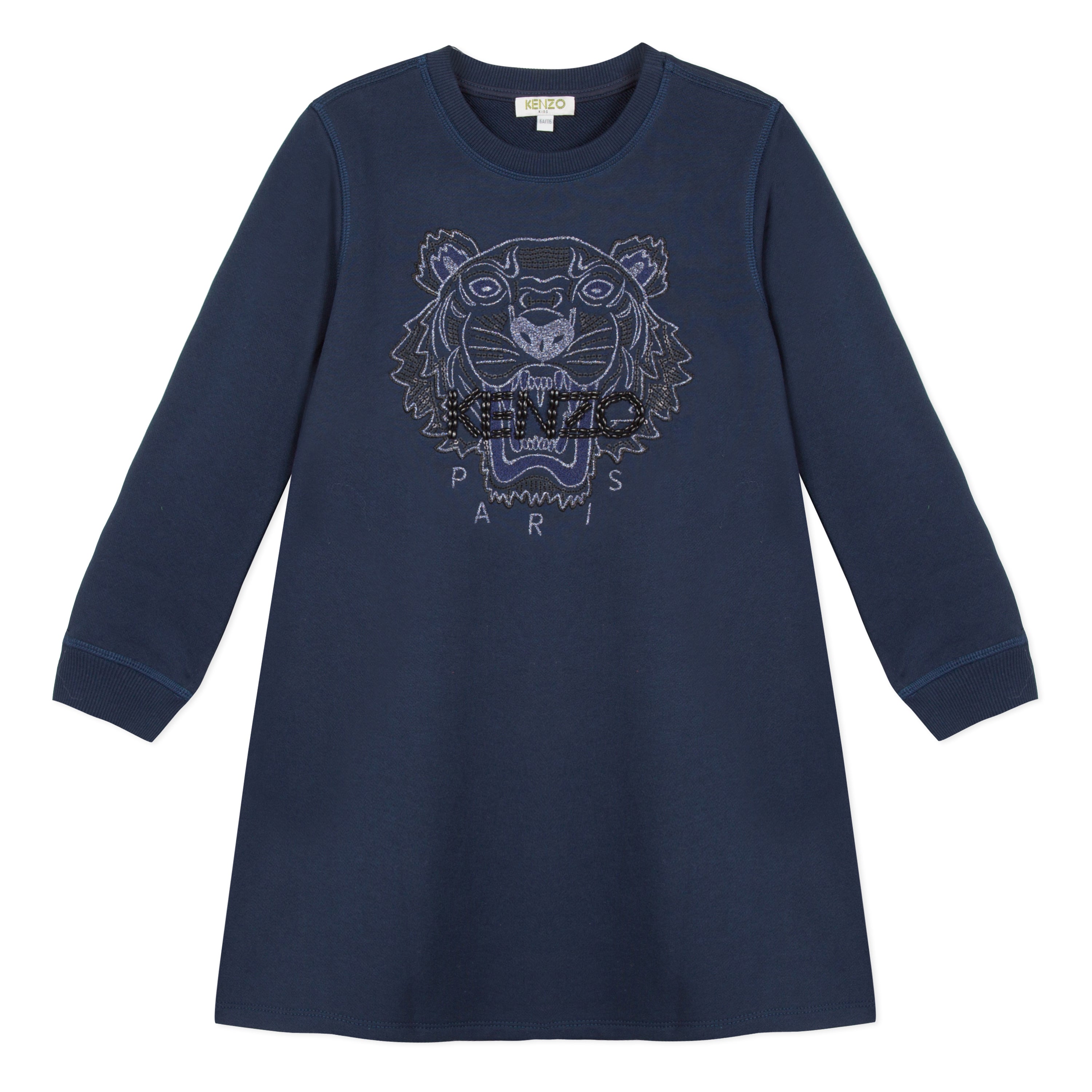 Girls Navy Tiger Cotton Dress