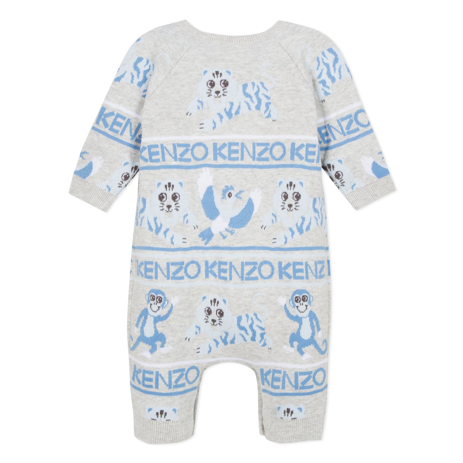 Baby Boys Grey Printing Cotton Babysuit