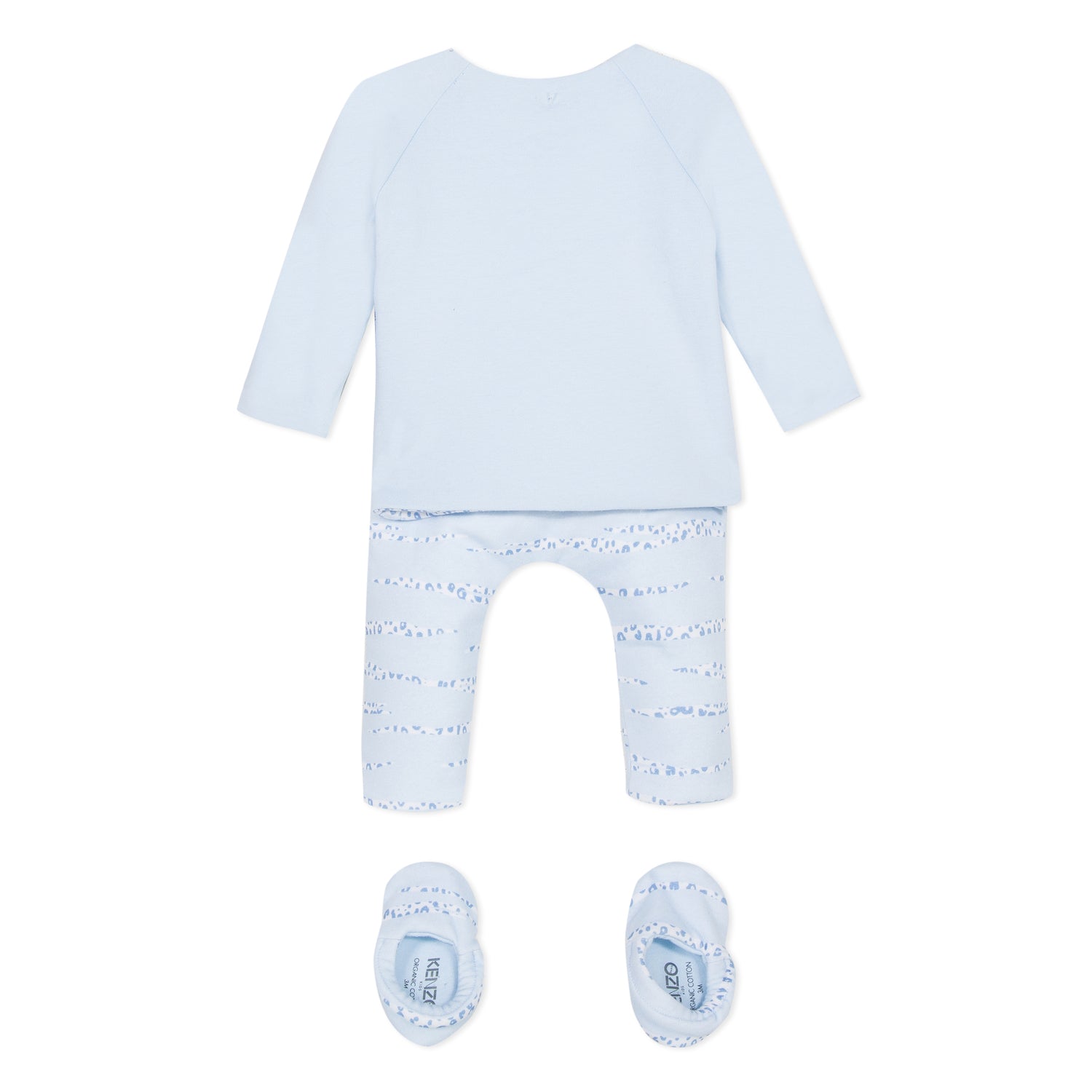 Baby Girls Light Blue Logo Cotton Babysuit