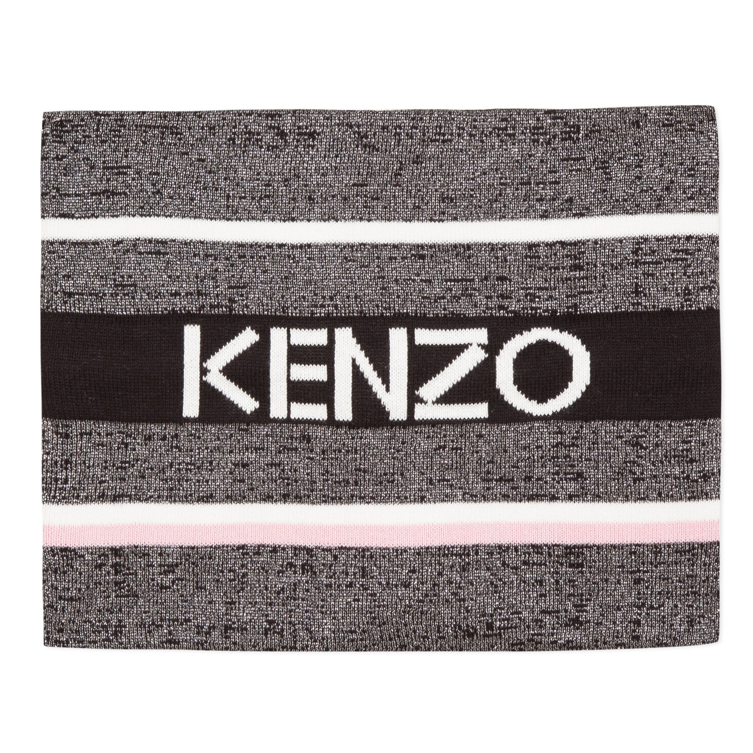 Girls Black Logo Cotton Scarf