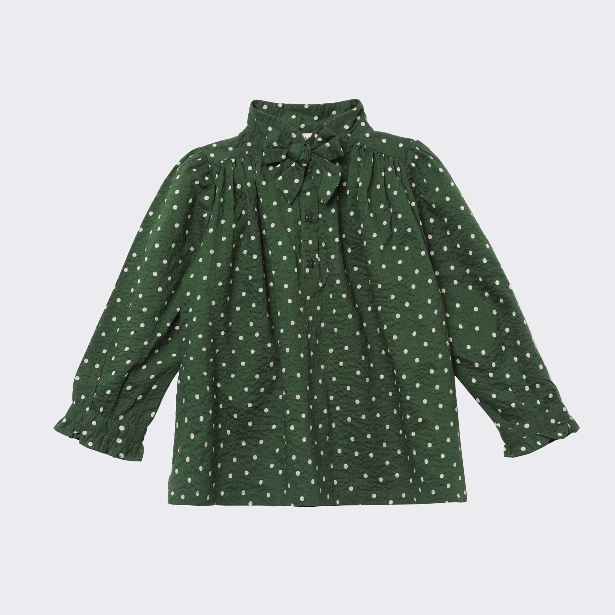 Girls Green Spots Cotton Top