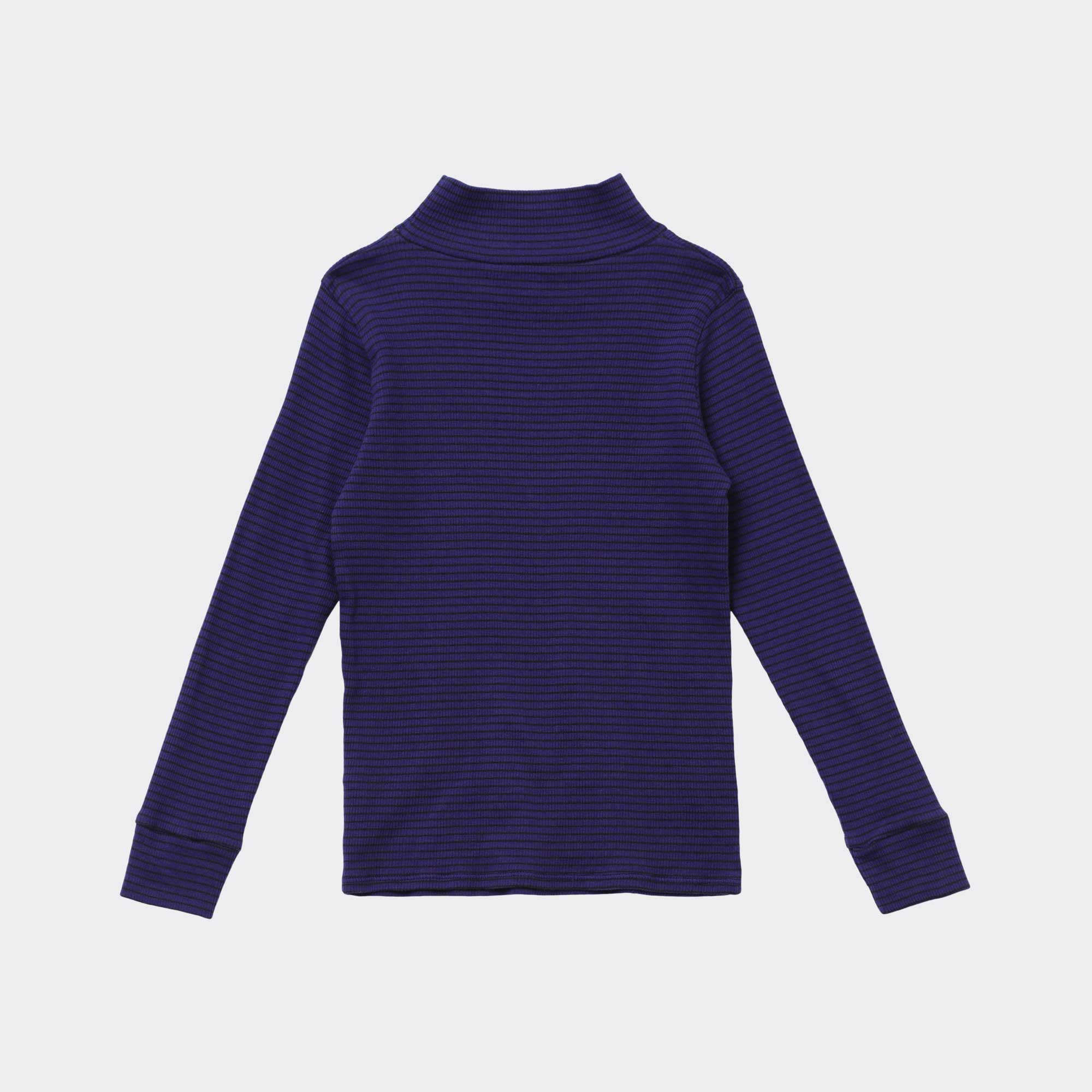Girls Dark Purple Stripes Cotton T-Shirt