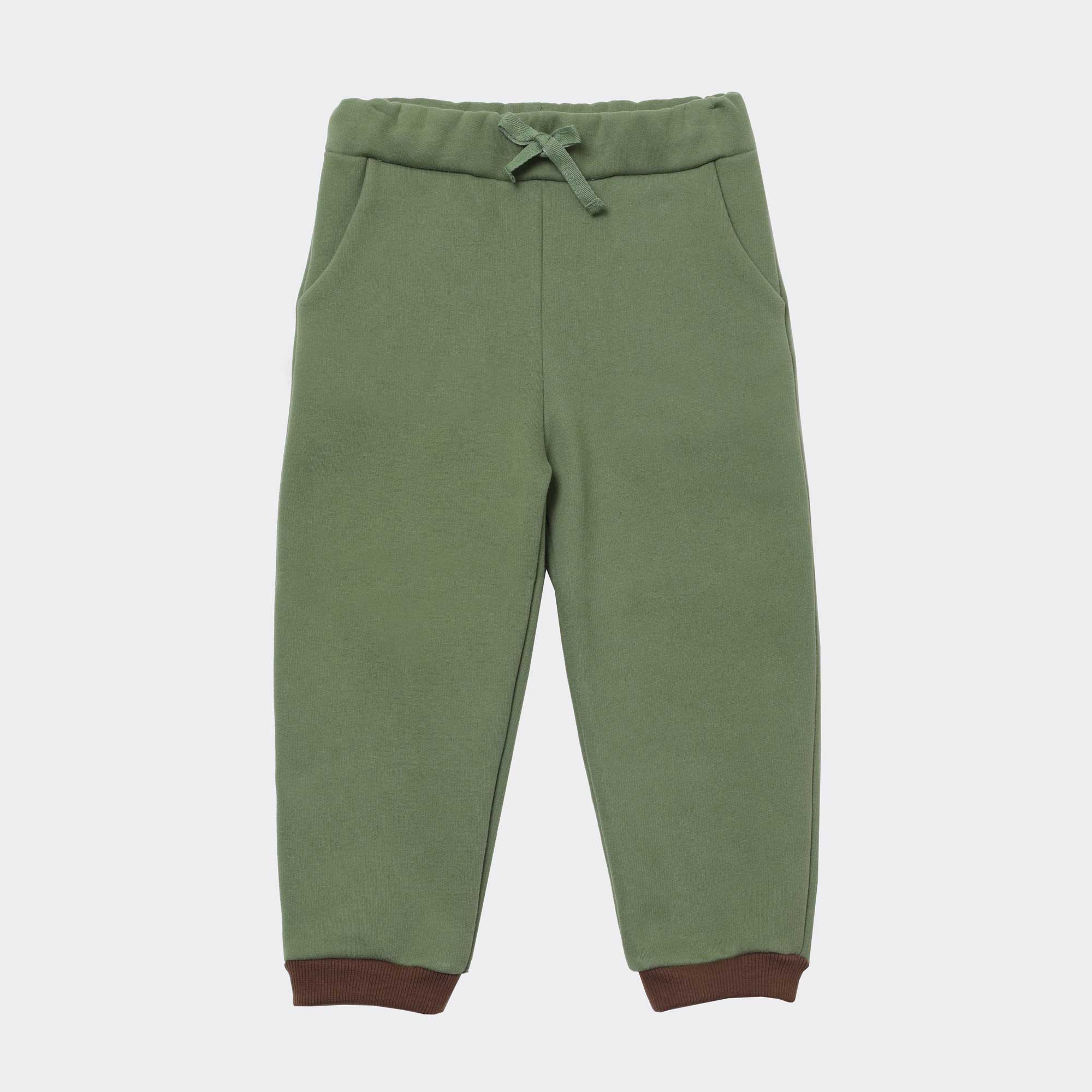 Boys & Girls Green Cotton Trousers