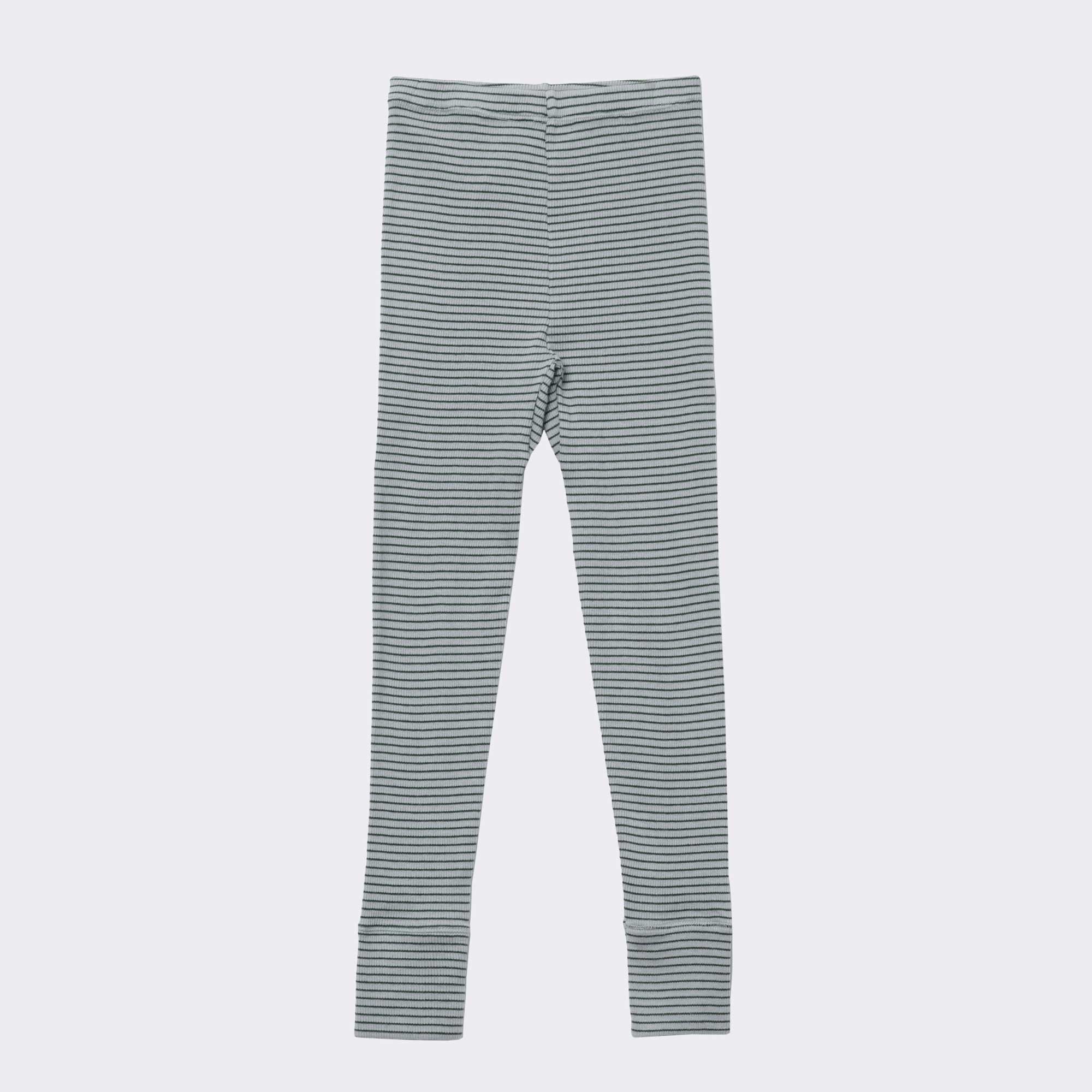 Boys & Girls Mint Stripes Cotton Leggings