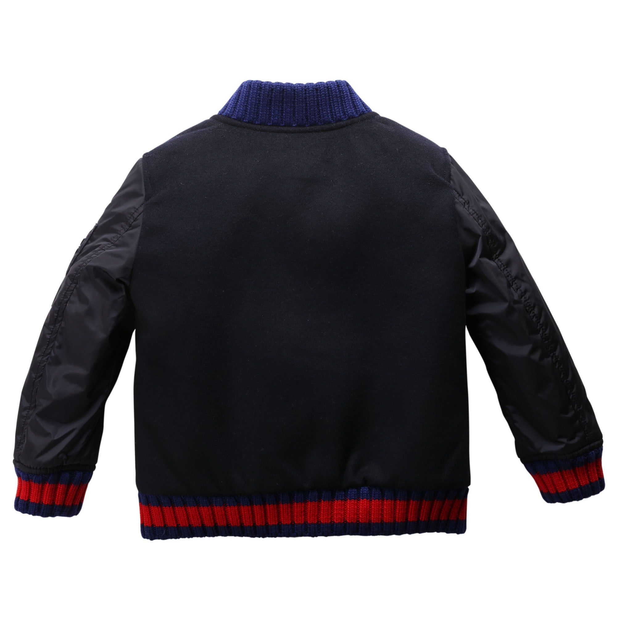 Boys Navy Blue Ribbed Cuffs Wool Jacket - CÉMAROSE | Children's Fashion Store - 2