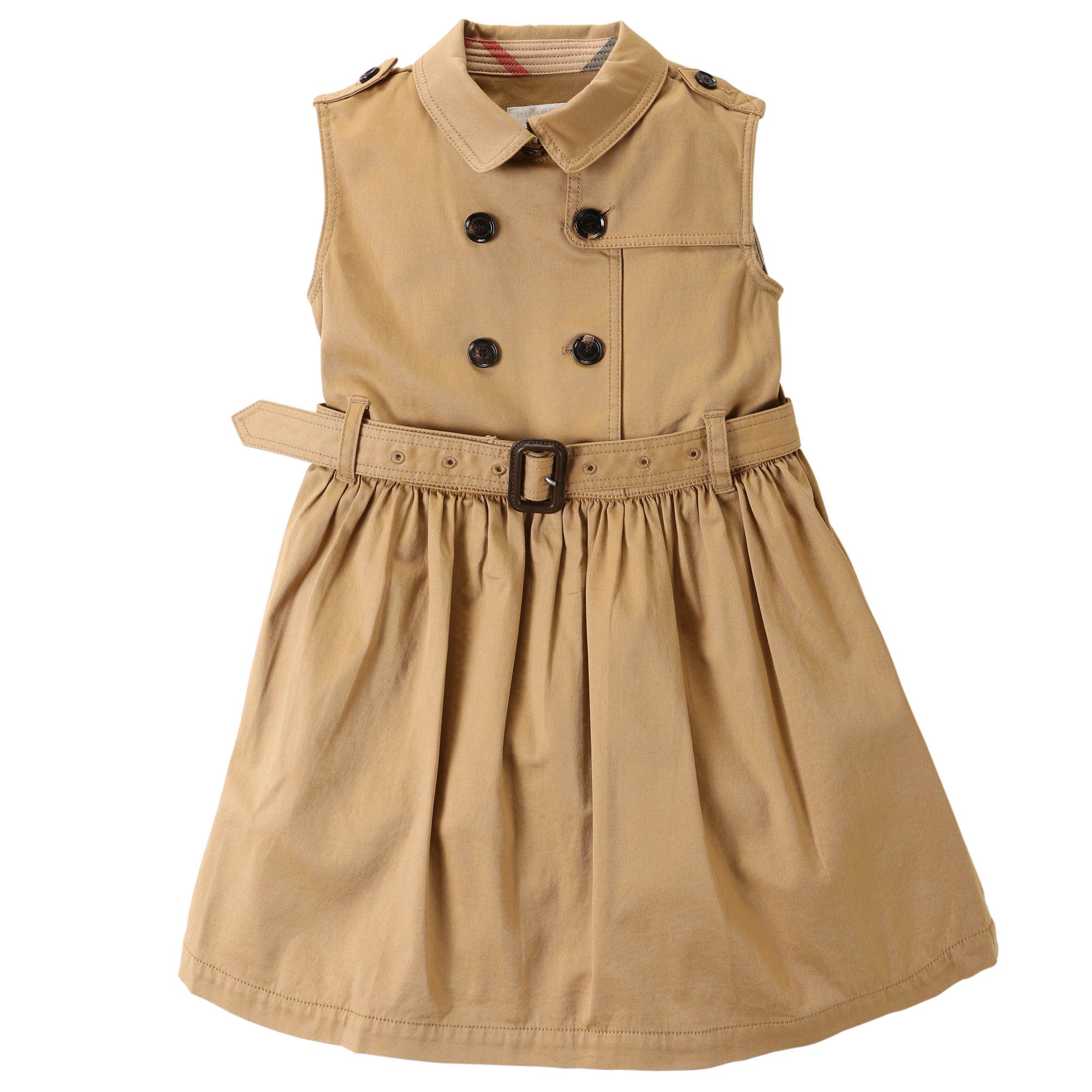 Girls Beige Cotton Trench Dress - CÉMAROSE | Children's Fashion Store - 1