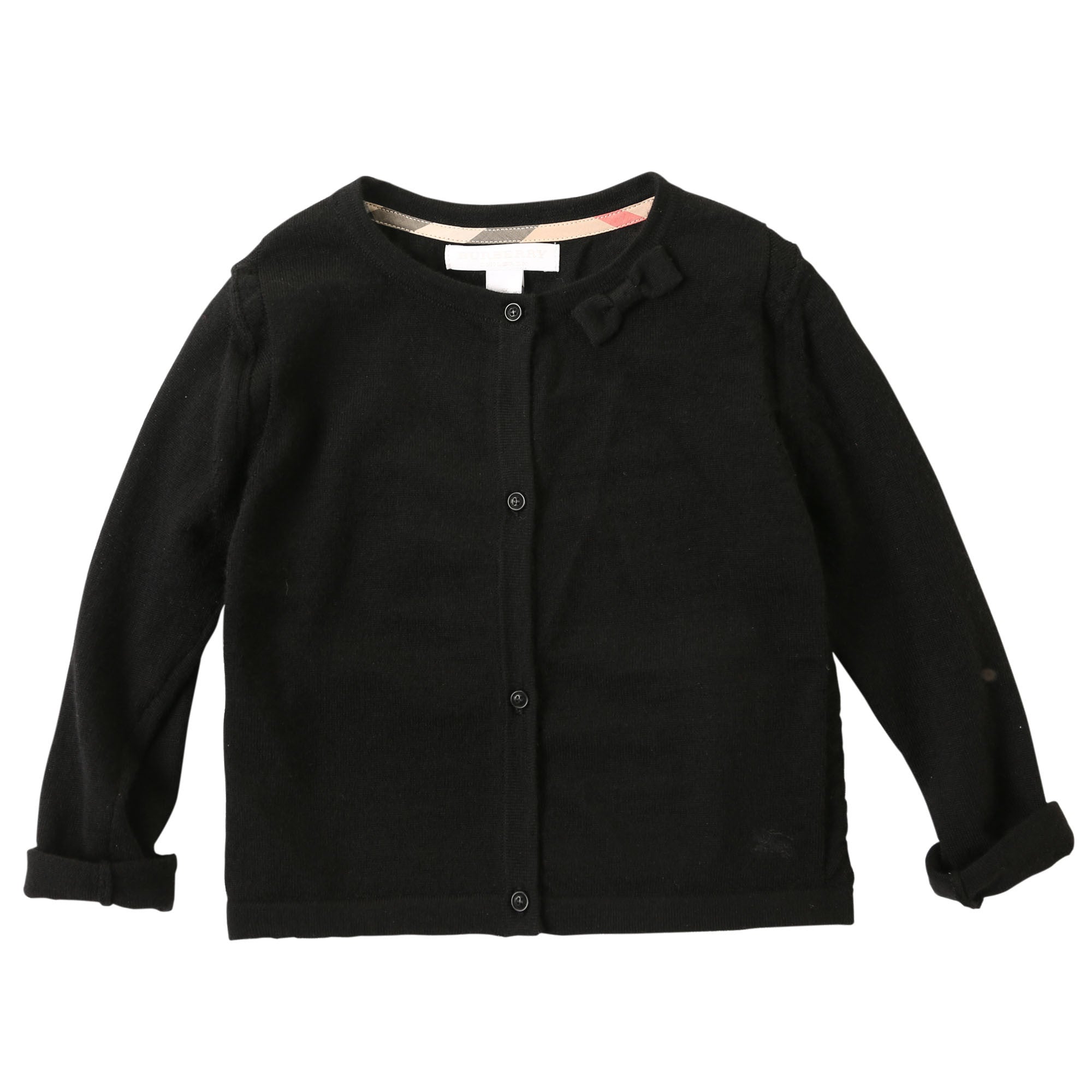 Baby Girls Black Bow Trims Knitted Cardigan - CÉMAROSE | Children's Fashion Store - 1