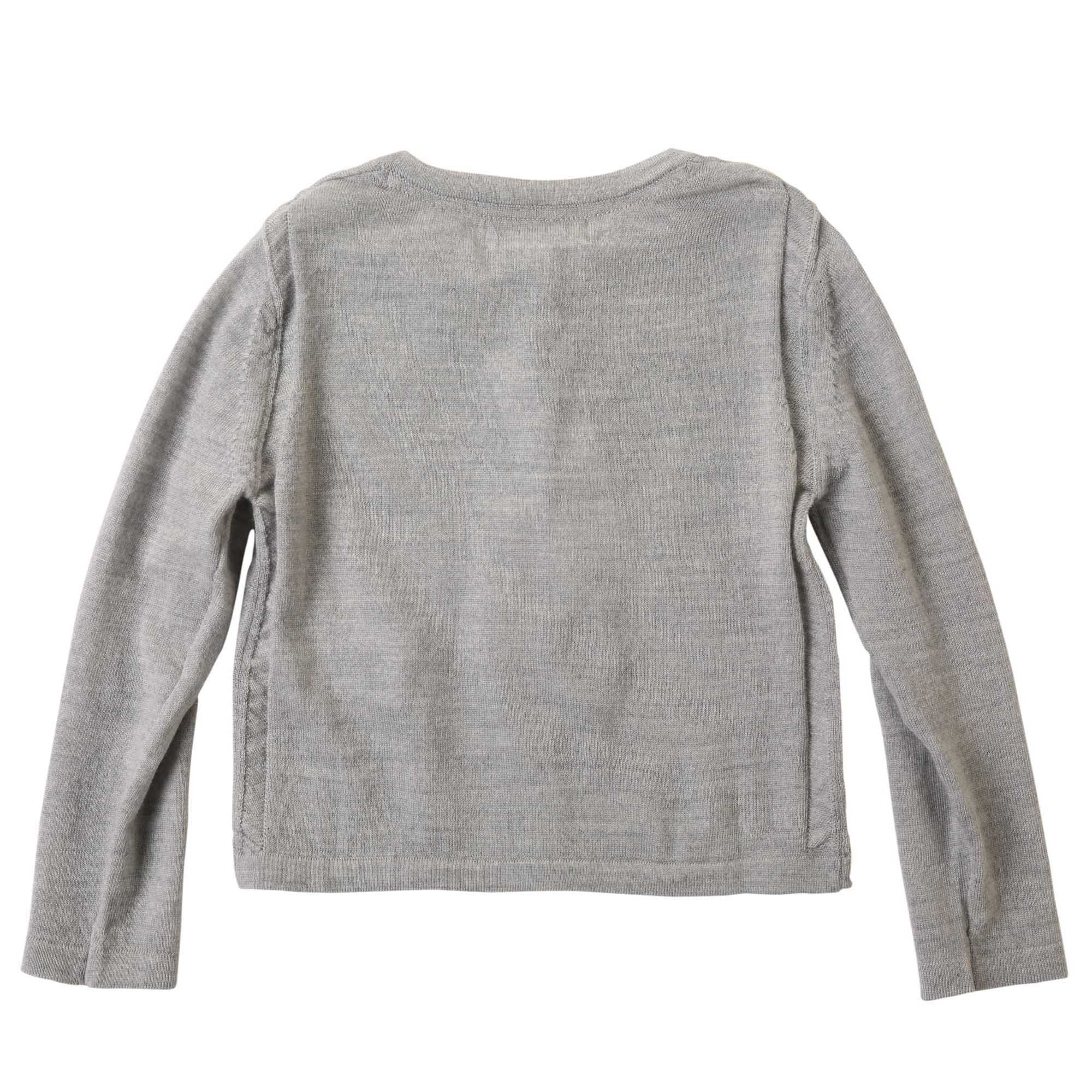 Baby Girls Light Grey Bow Trims Knitted Cardigan - CÉMAROSE | Children's Fashion Store - 2