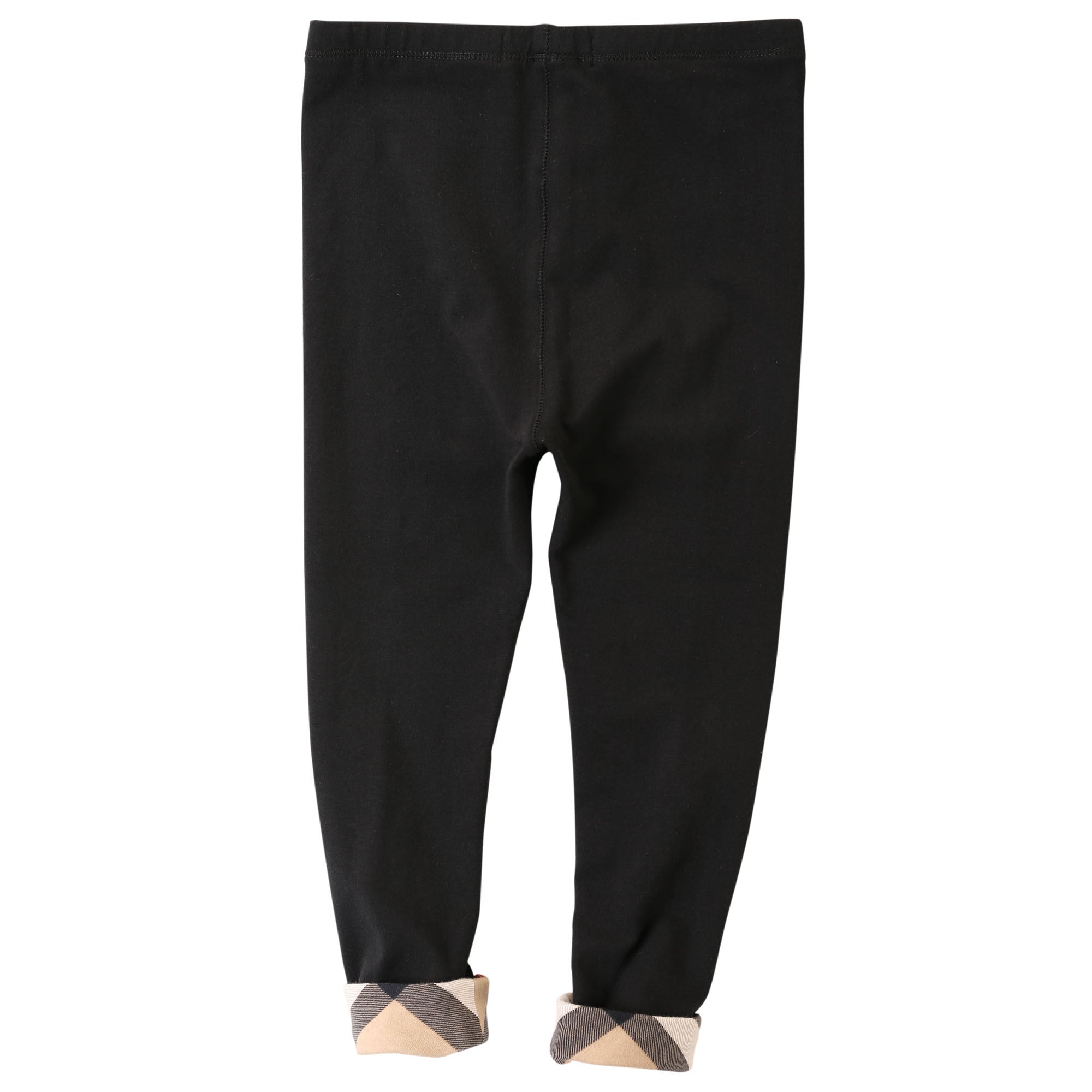 Baby Boys&Girls Black Cotton Trouser With Check Cuffs - CÉMAROSE | Children's Fashion Store - 1