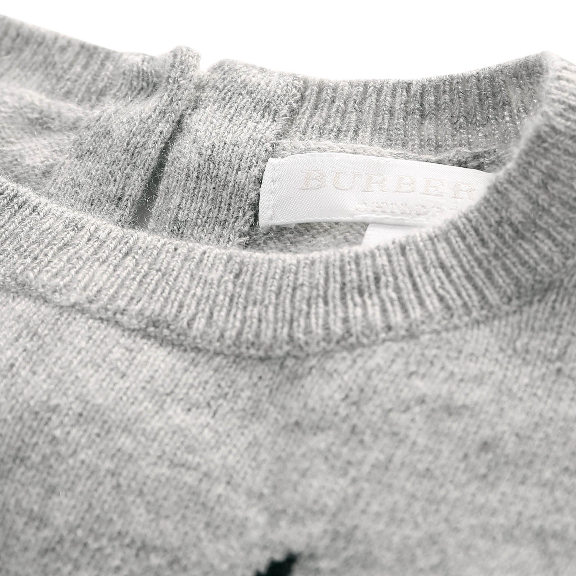 Baby Girls Light Grey Cashmere Sweater - CÉMAROSE | Children's Fashion Store - 4