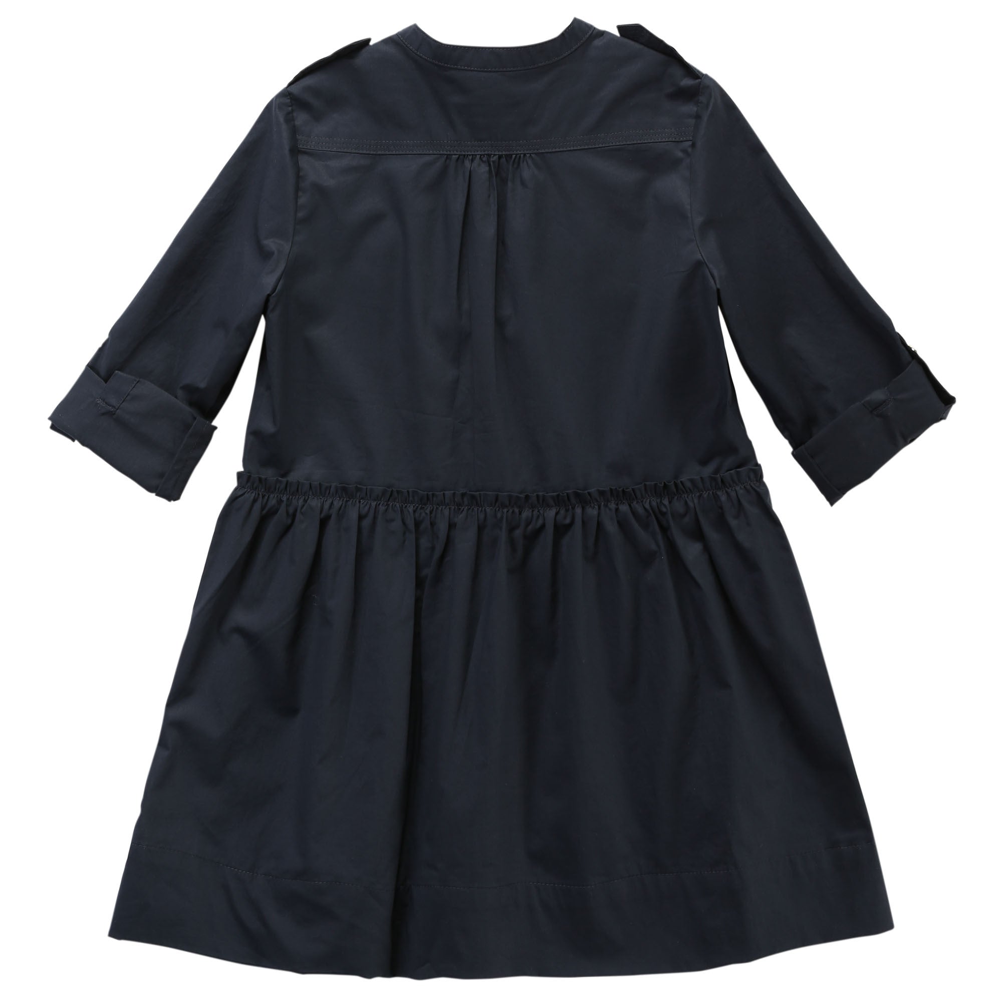 Girls Dark Pewter Blue Shirt Style Cotton Dress - CÉMAROSE | Children's Fashion Store - 2