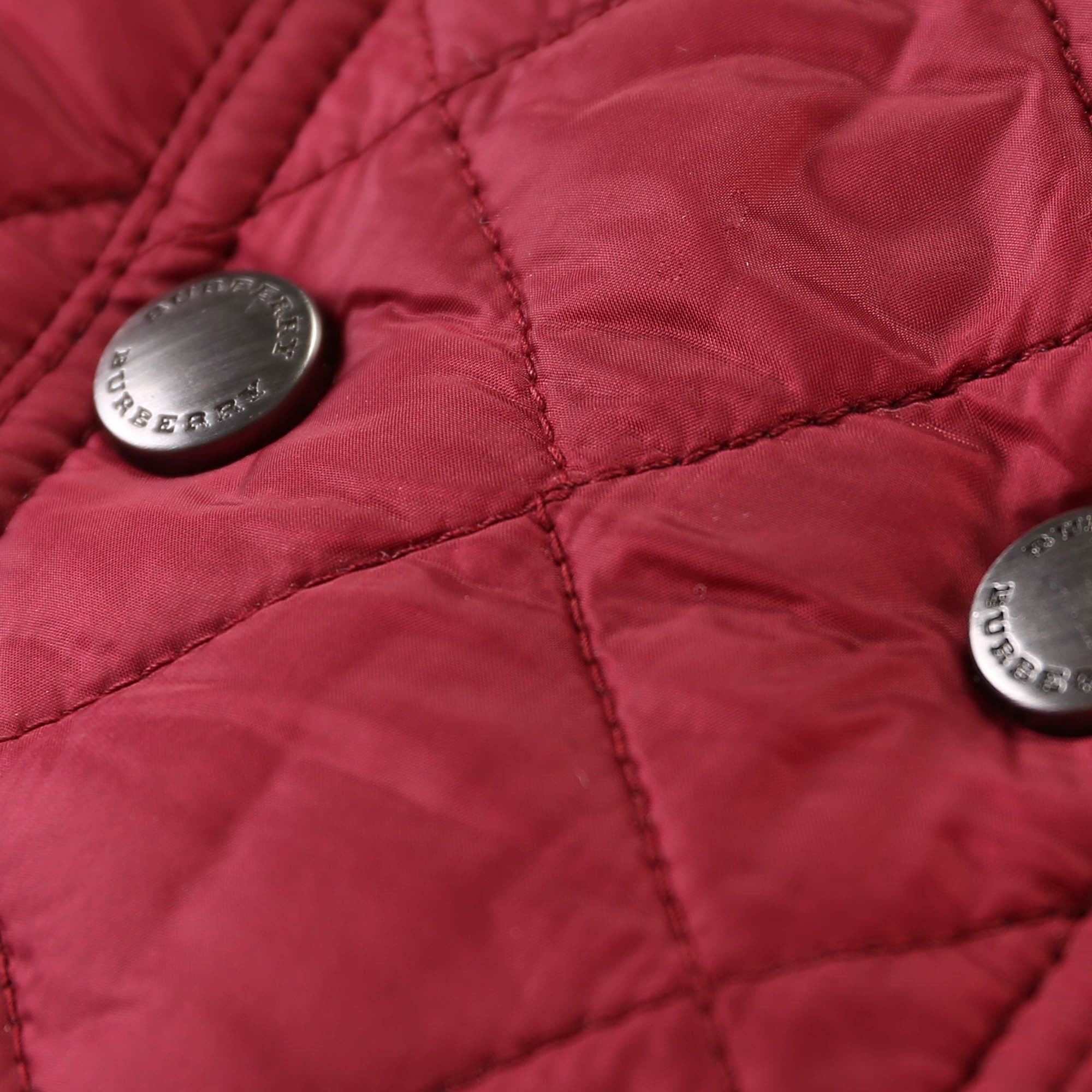 Baby Girls Dark Pink Quilted Jacket With Check Trim - CÉMAROSE | Children's Fashion Store - 3