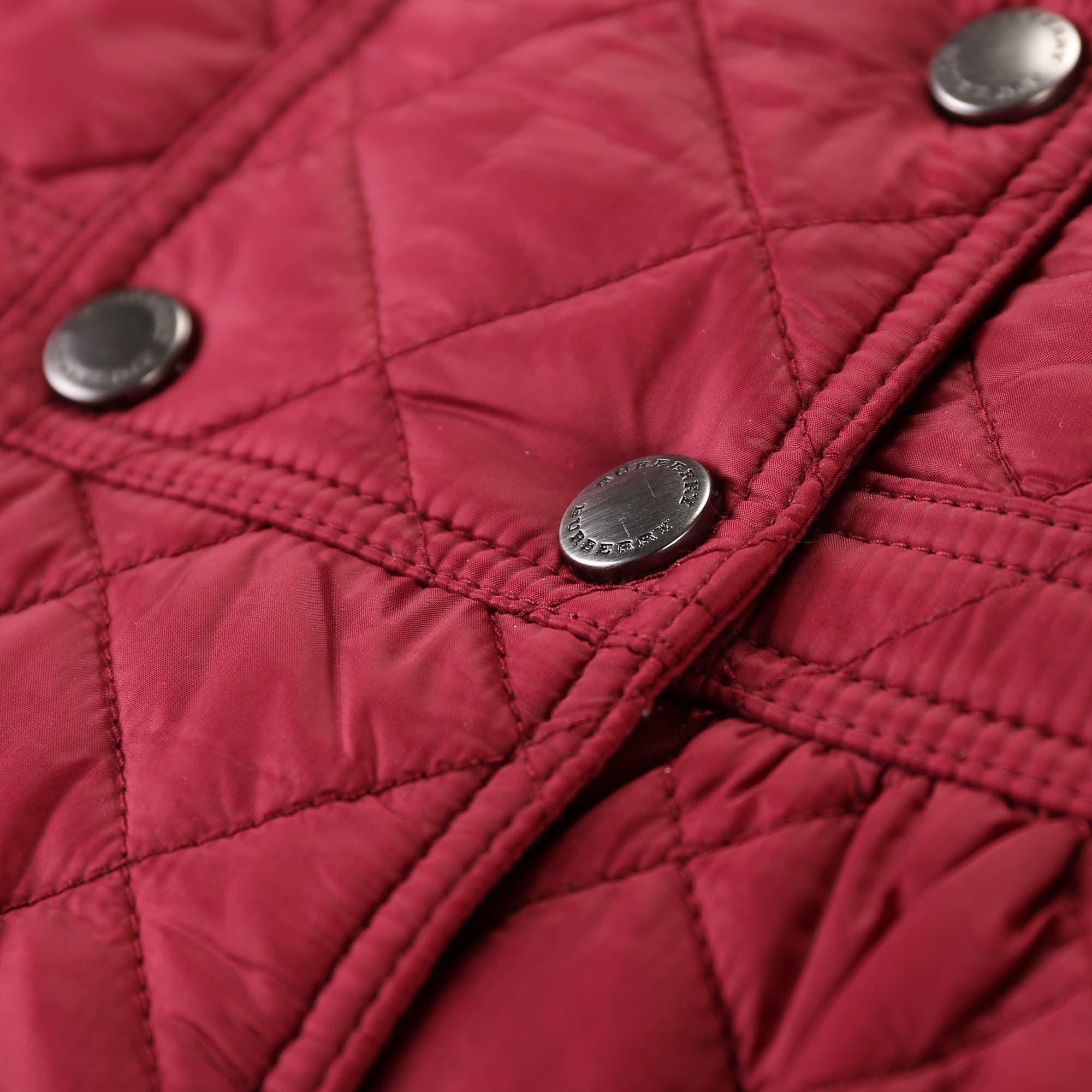 Baby Girls Dark Pink Quilted Jacket With Check Trim - CÉMAROSE | Children's Fashion Store - 4