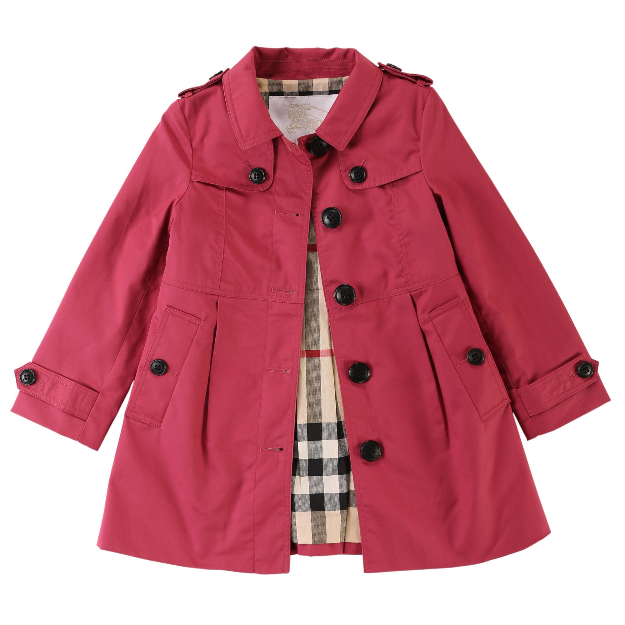 Baby Girls Pink Classic Trench Cotton Coat - CÉMAROSE | Children's Fashion Store - 1