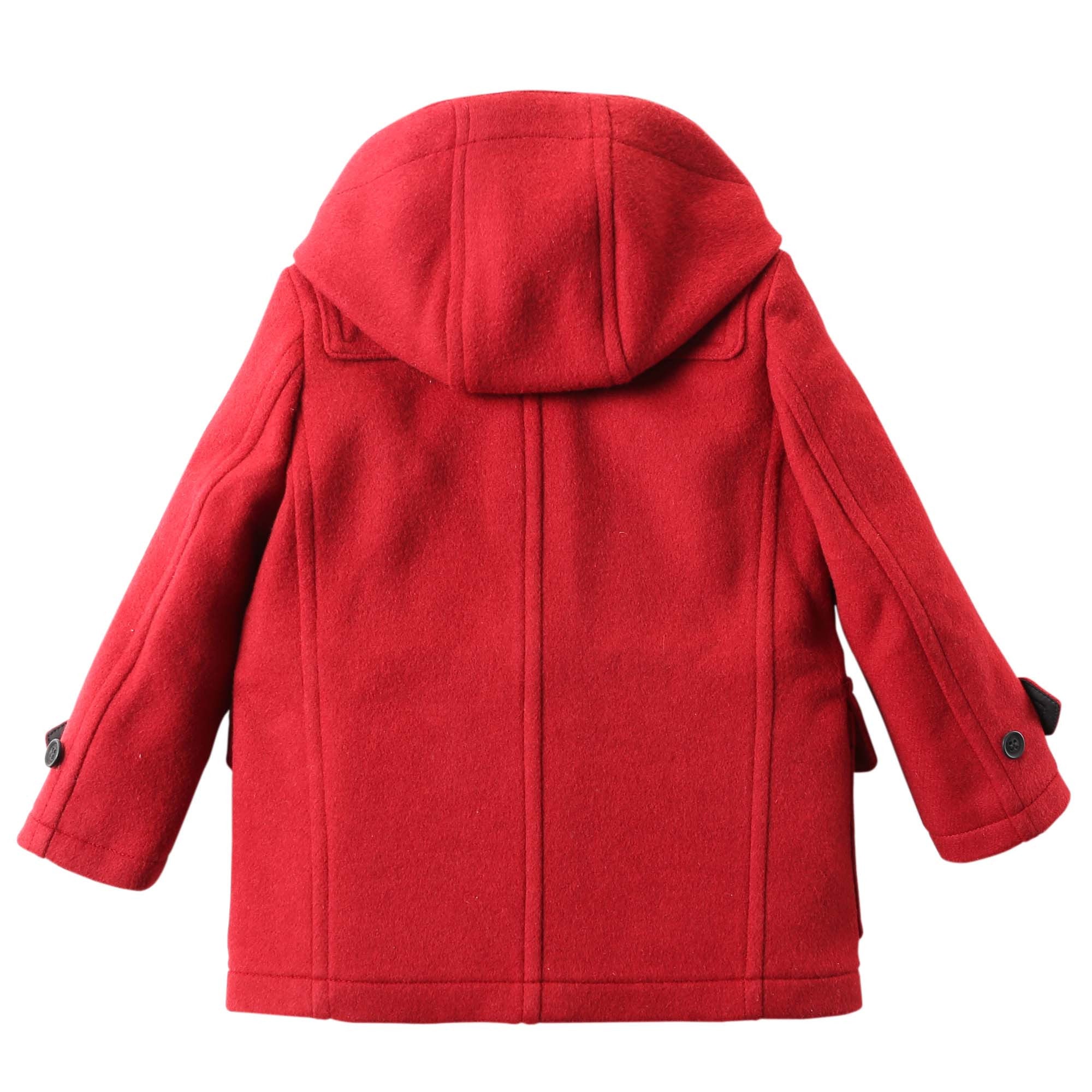 Girls Windsor Red Wool Hooded Duffle Coat - CÉMAROSE | Children's Fashion Store - 2