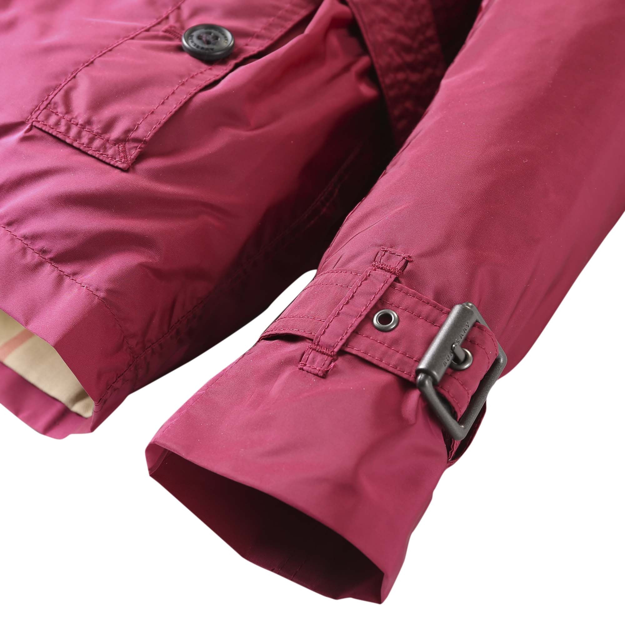 Girls Dark Plum Pink Wool Hooded Duffle Coat - CÉMAROSE | Children's Fashion Store - 8