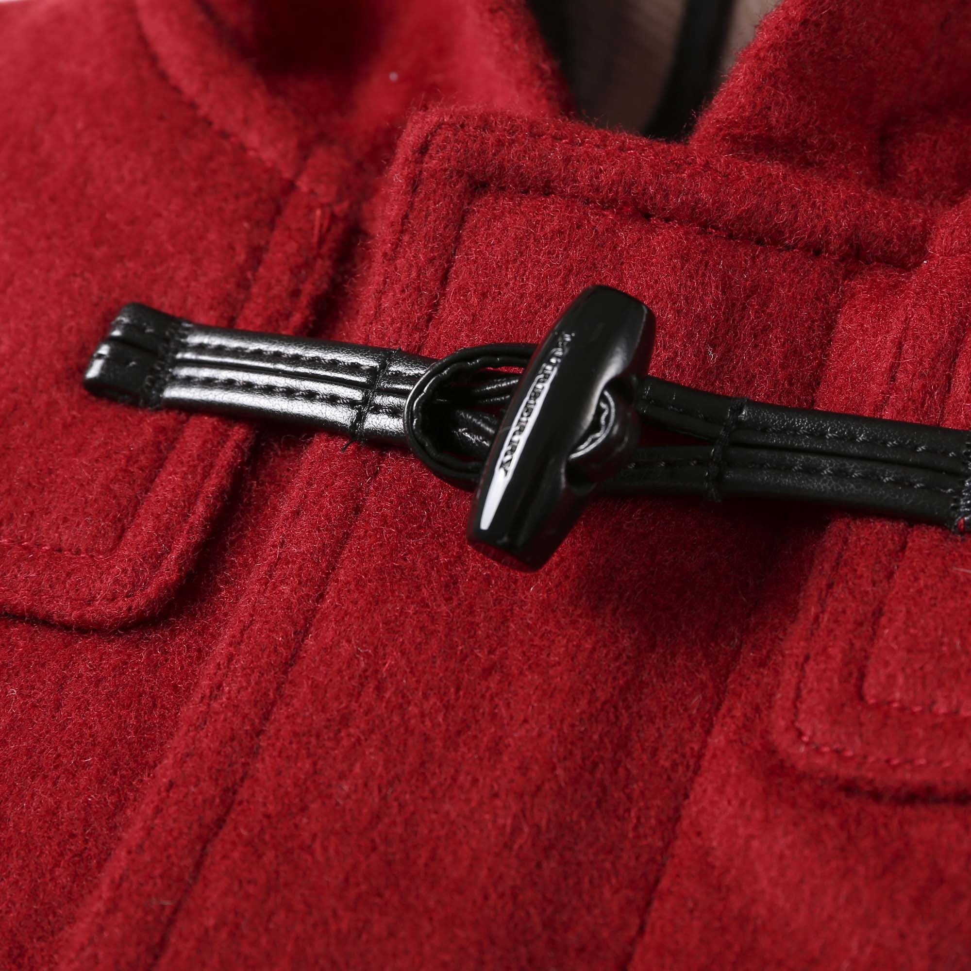 Baby Girls Windsor Red Wool Hooded Duffle Coat - CÉMAROSE | Children's Fashion Store - 4